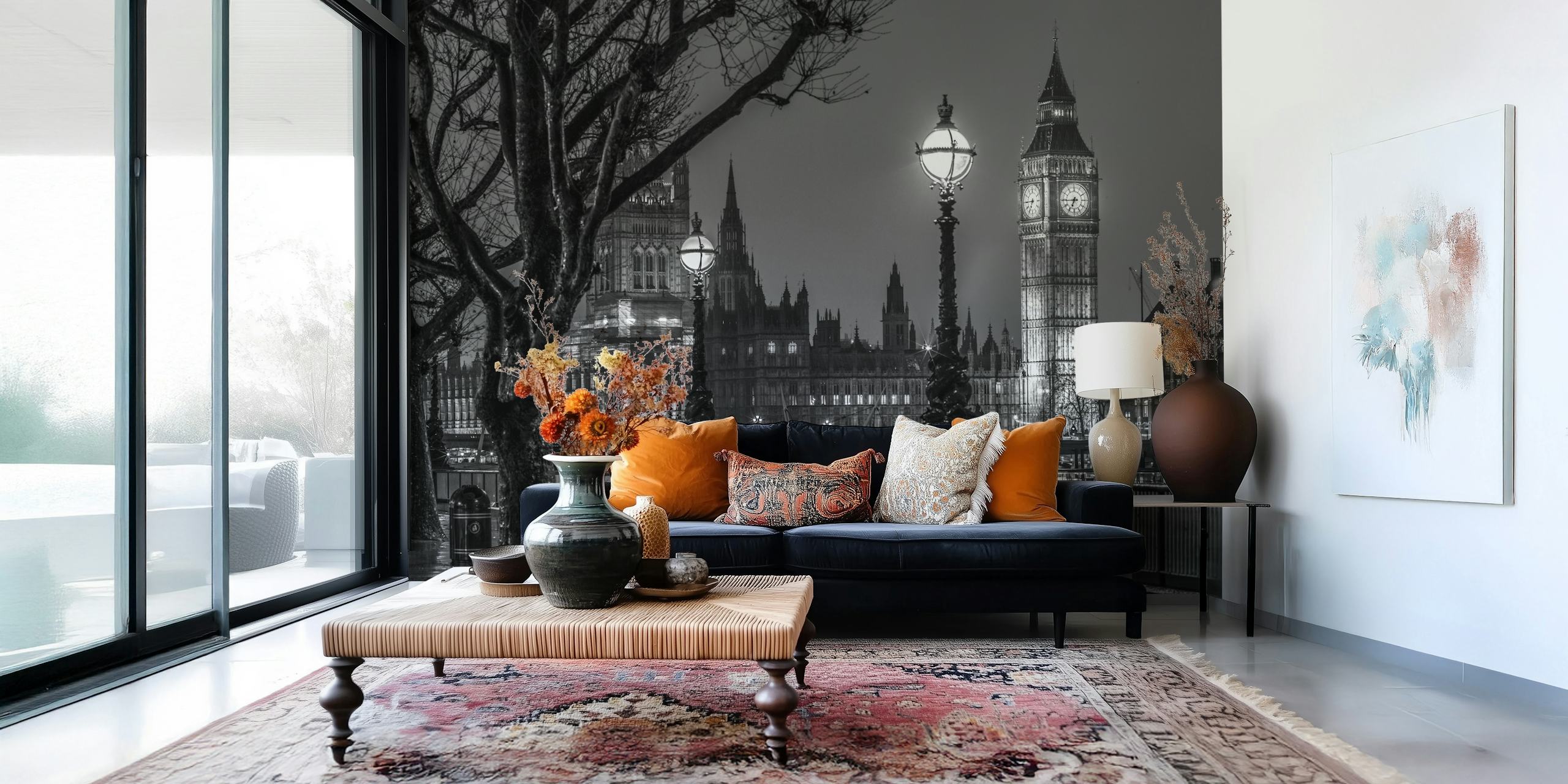 Papel de parede Nightfall Over London em um quarto