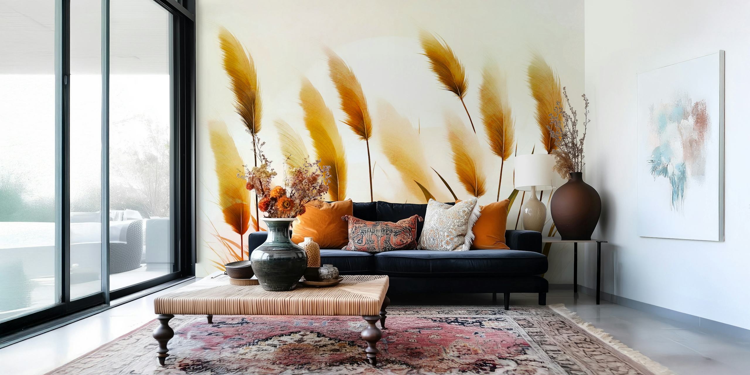 Pampas Grass Reed Art Neutral v pokoji
