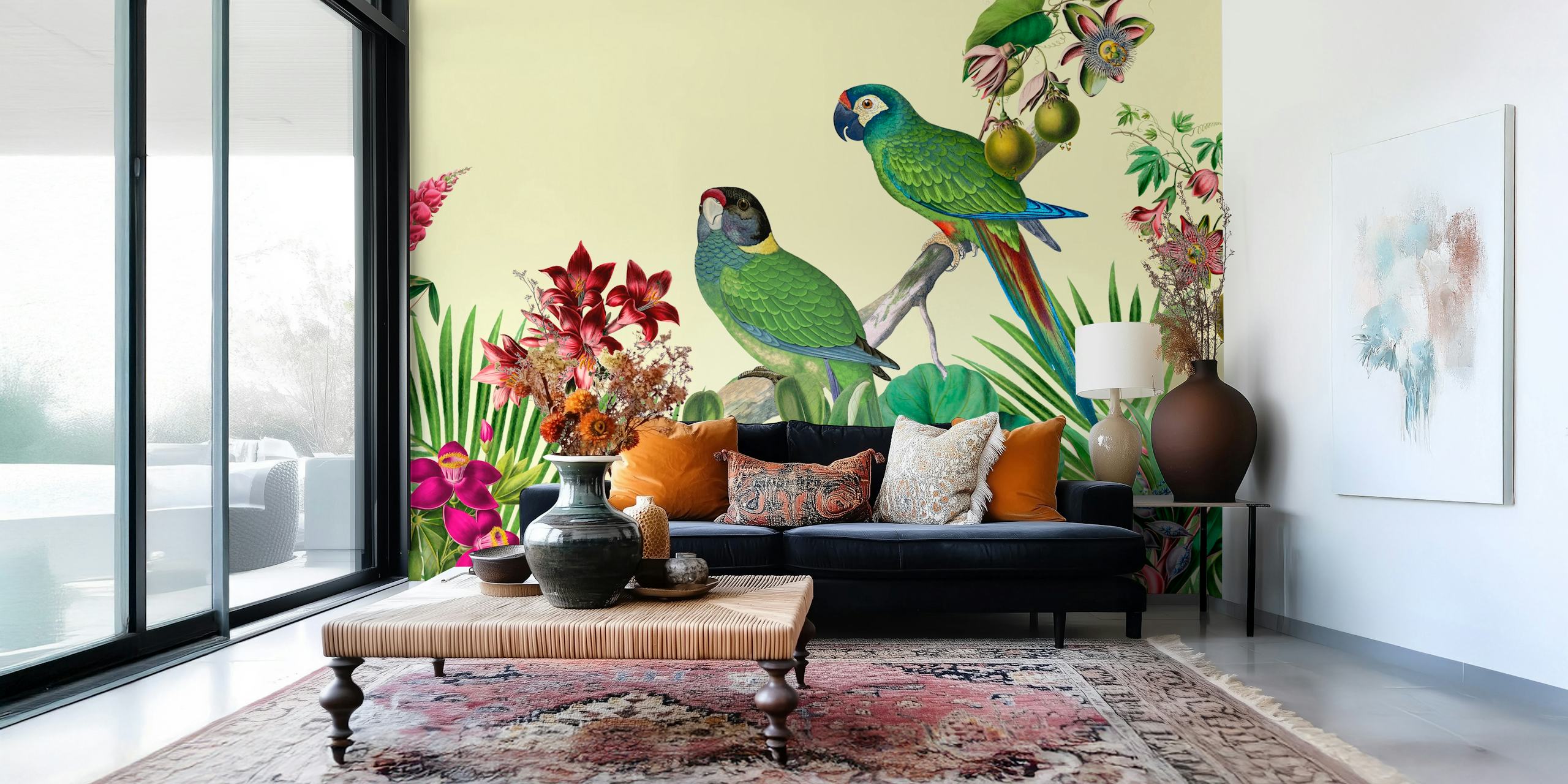 Jungle Vibes Parrot Island behangontwerp