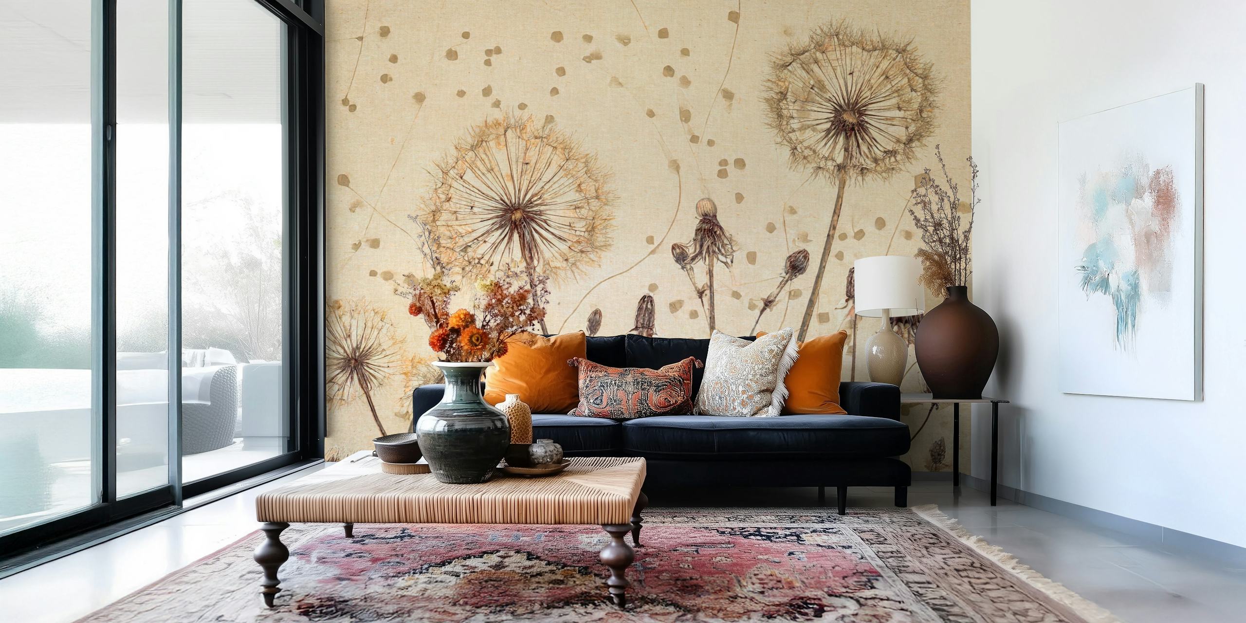 Dandelion Wallpaper-Design in einem Raum