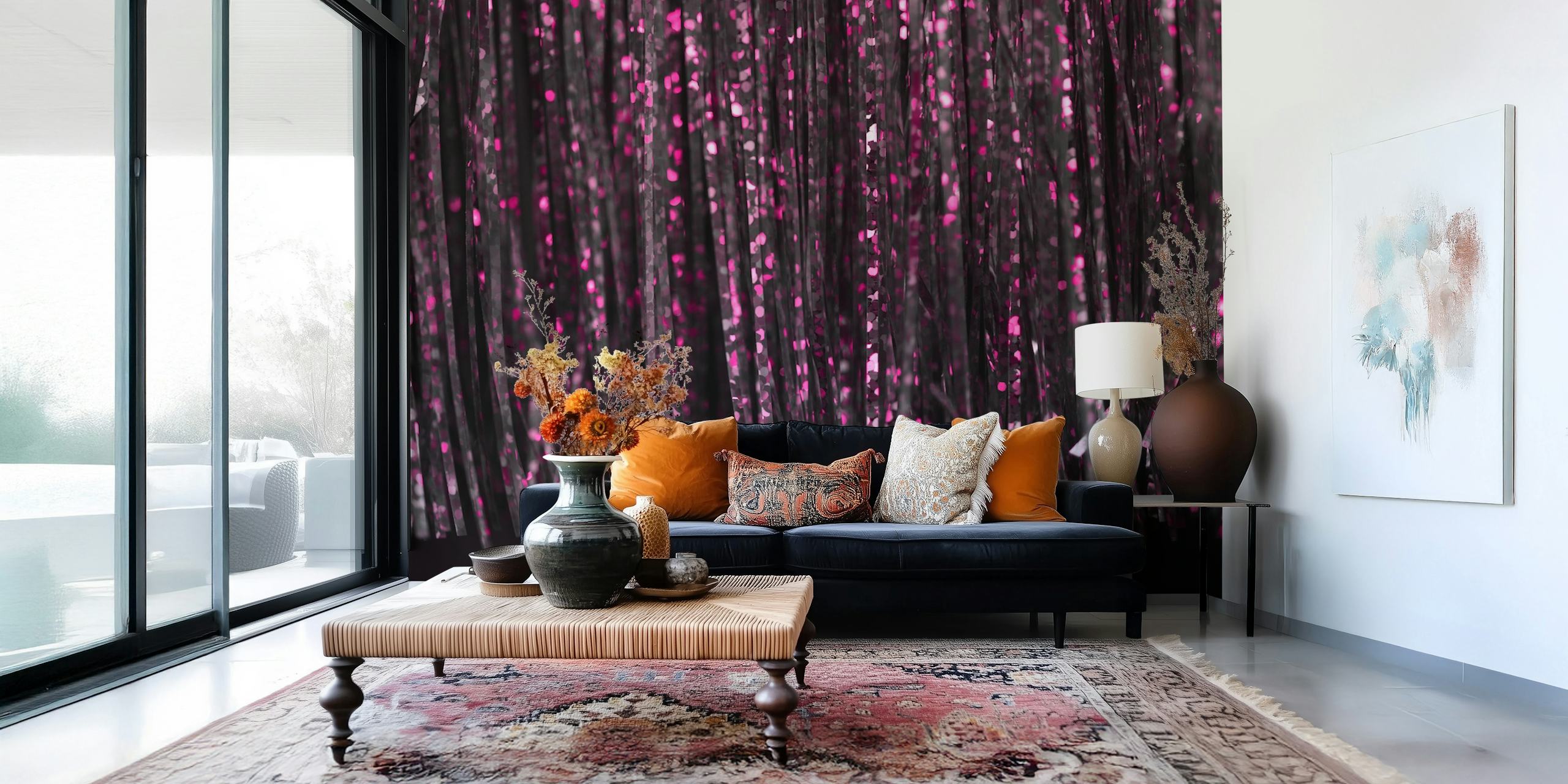 Holographic Pink Tinsel Glam Tapet
