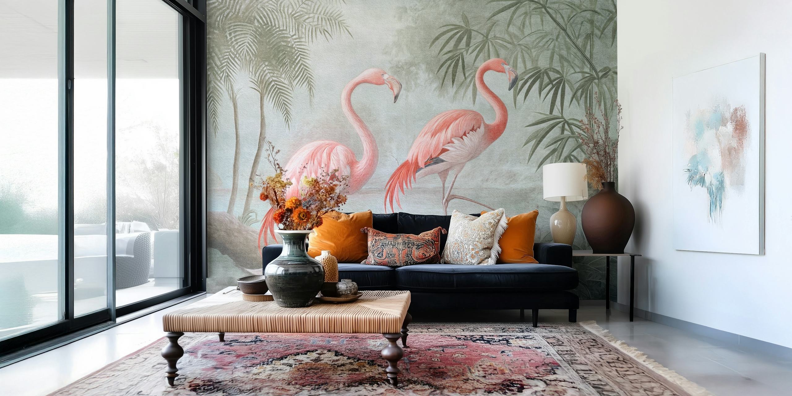 Flamingo Bros vintage tapet i et rom