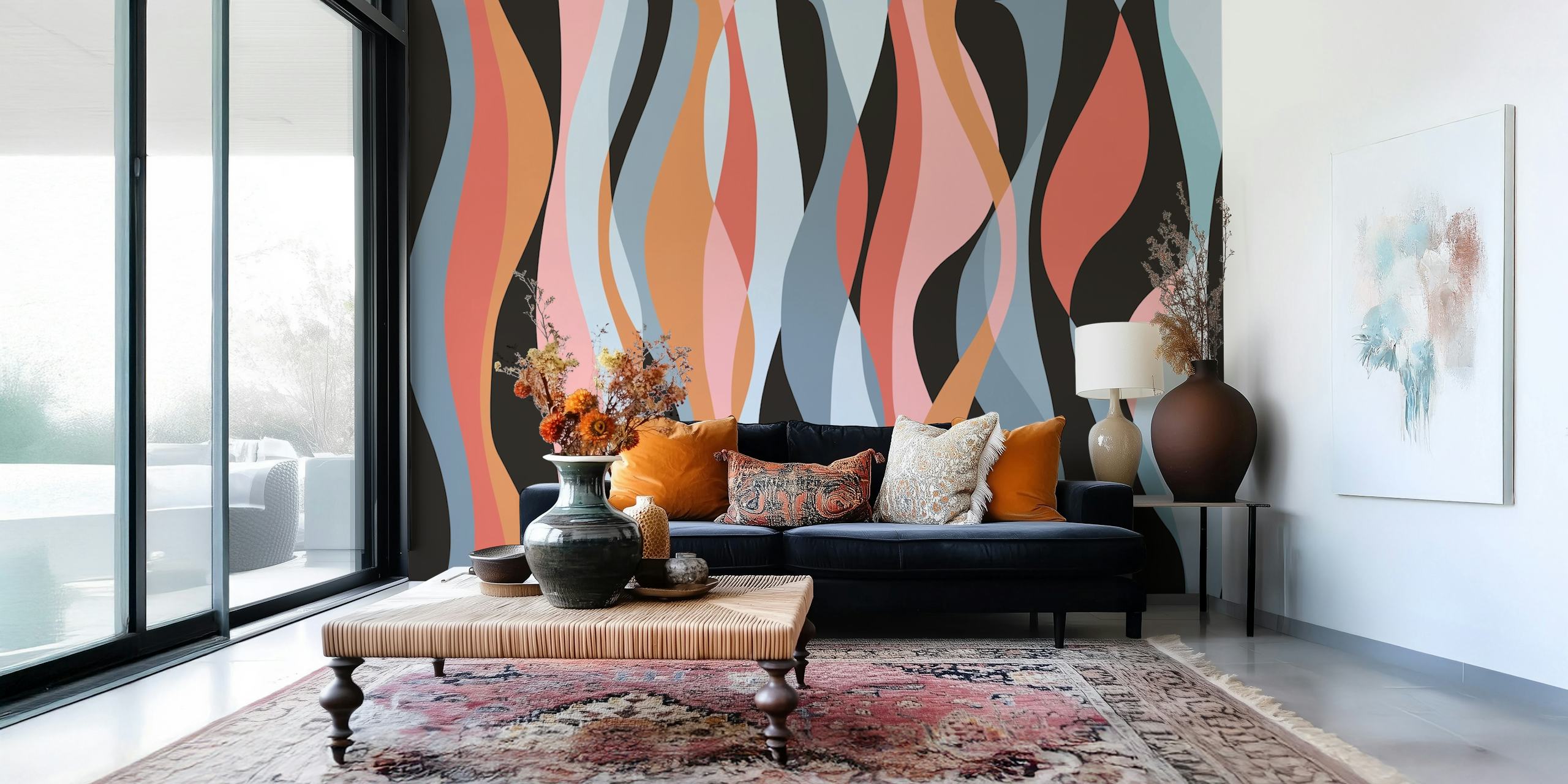Colorful Waves 6 wallpaper in a room