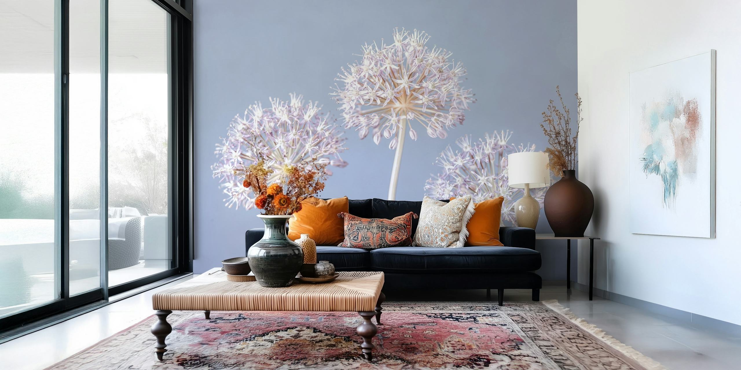 Allium Triplet wallpaper in a room