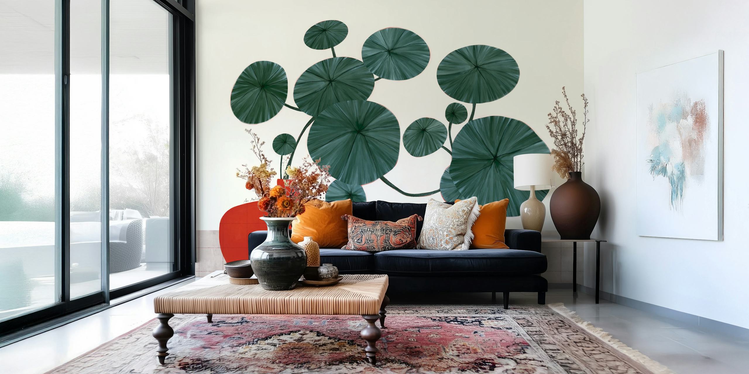Stephonia Erecta plant wallpaper in a room