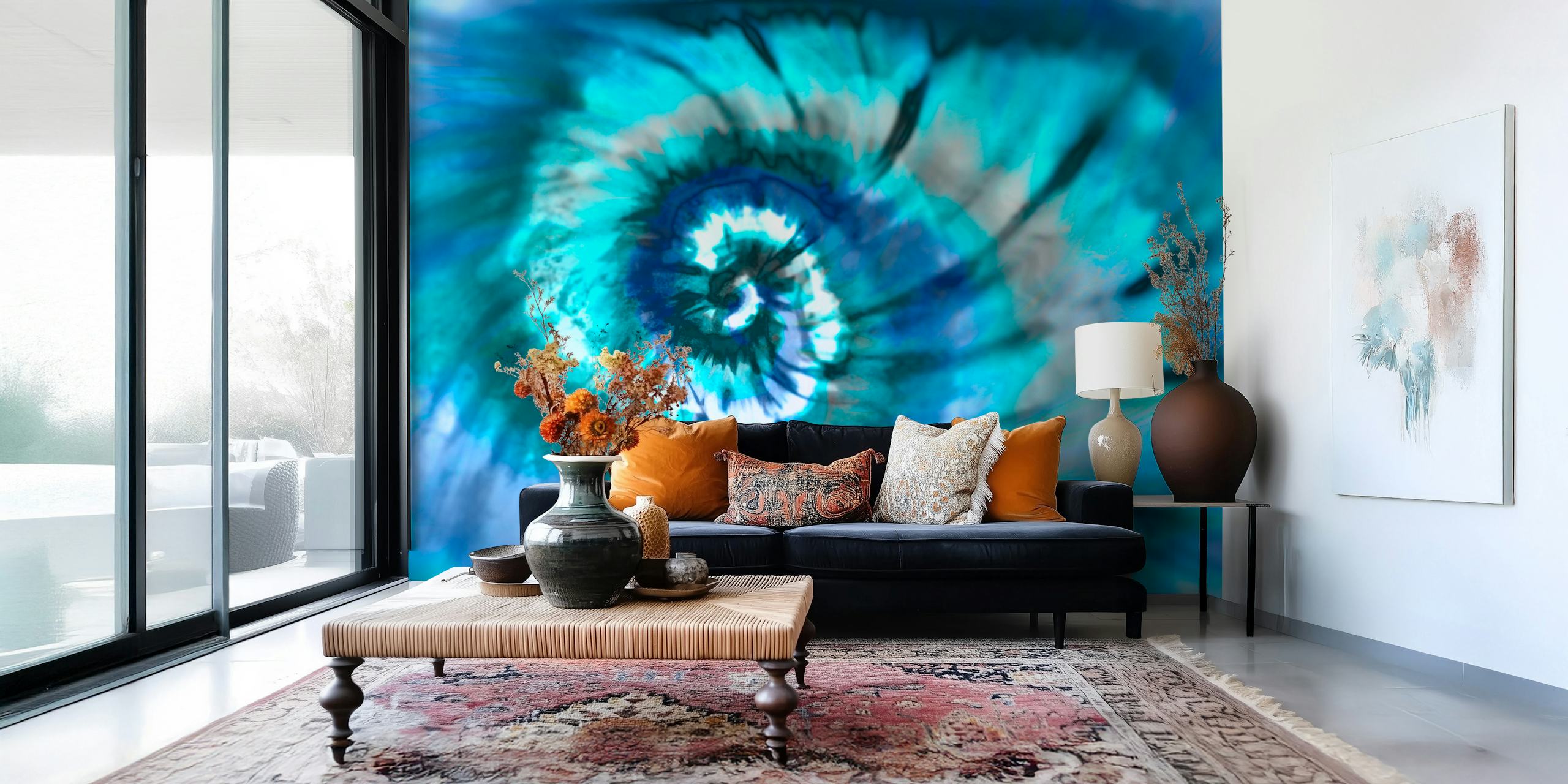 Peaceful spring water wallpaper in a room