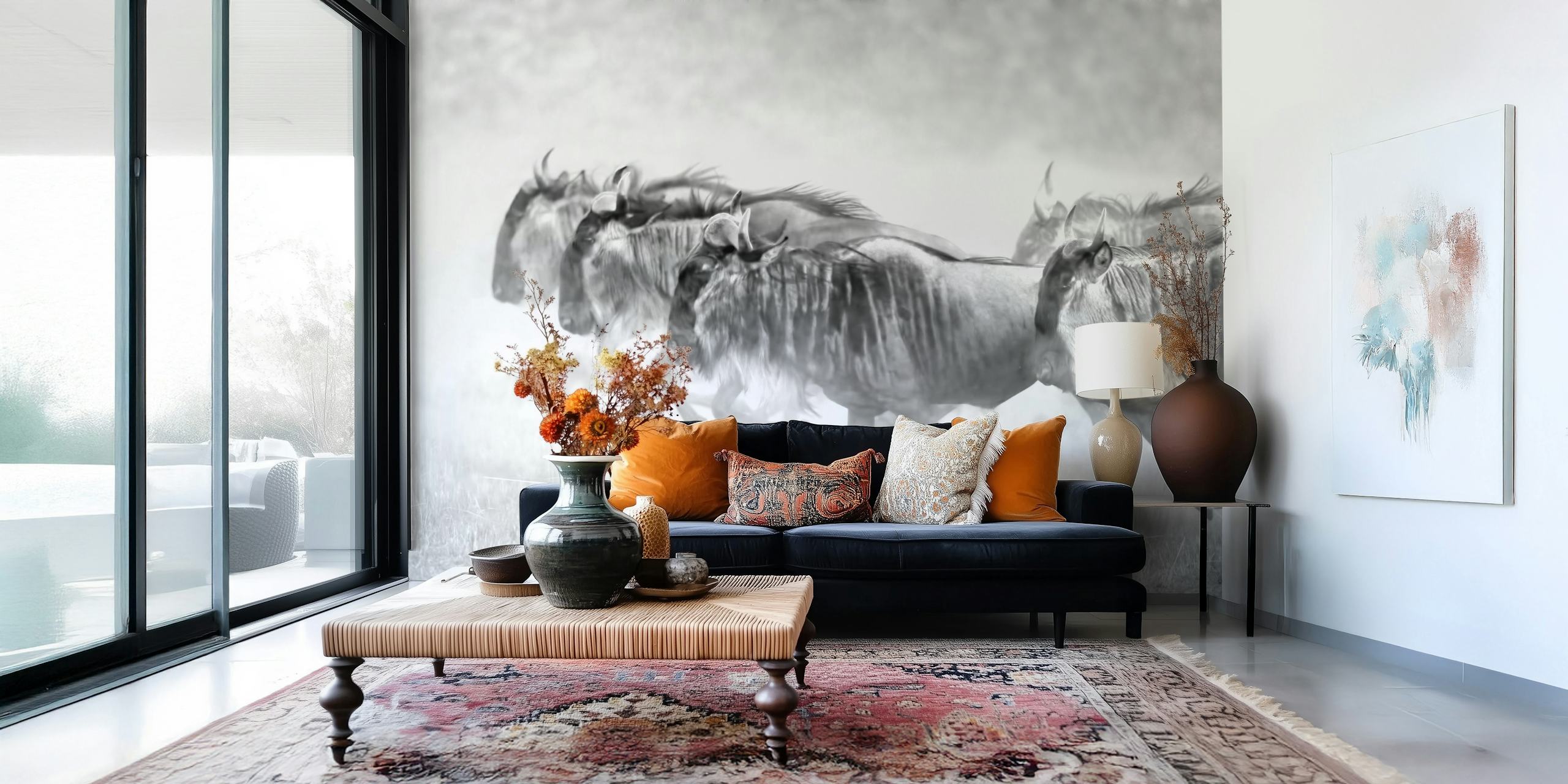 Unstopable wallpaper in a stylish room