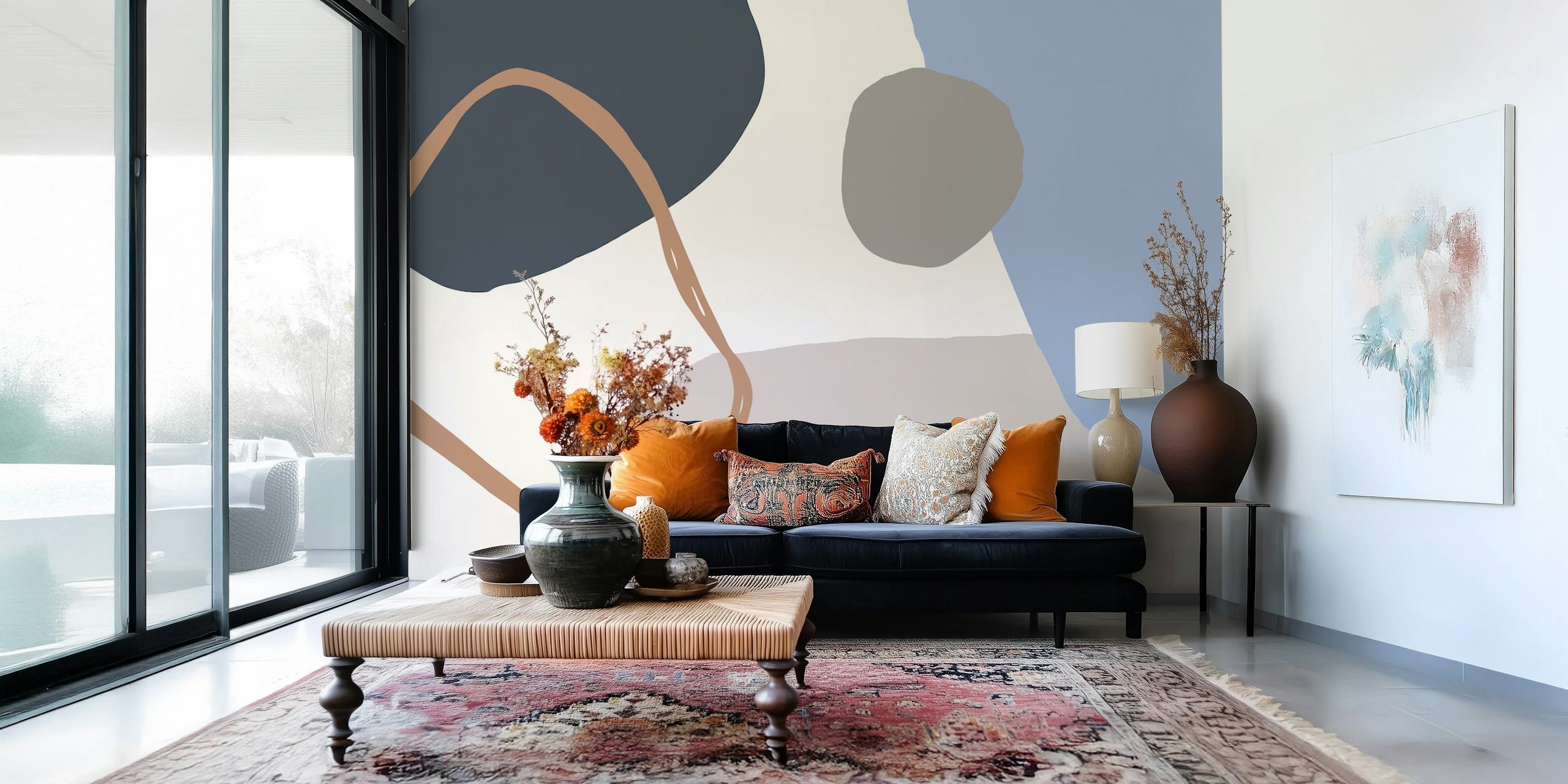 Organic Shapes 13 wallpaper in a room