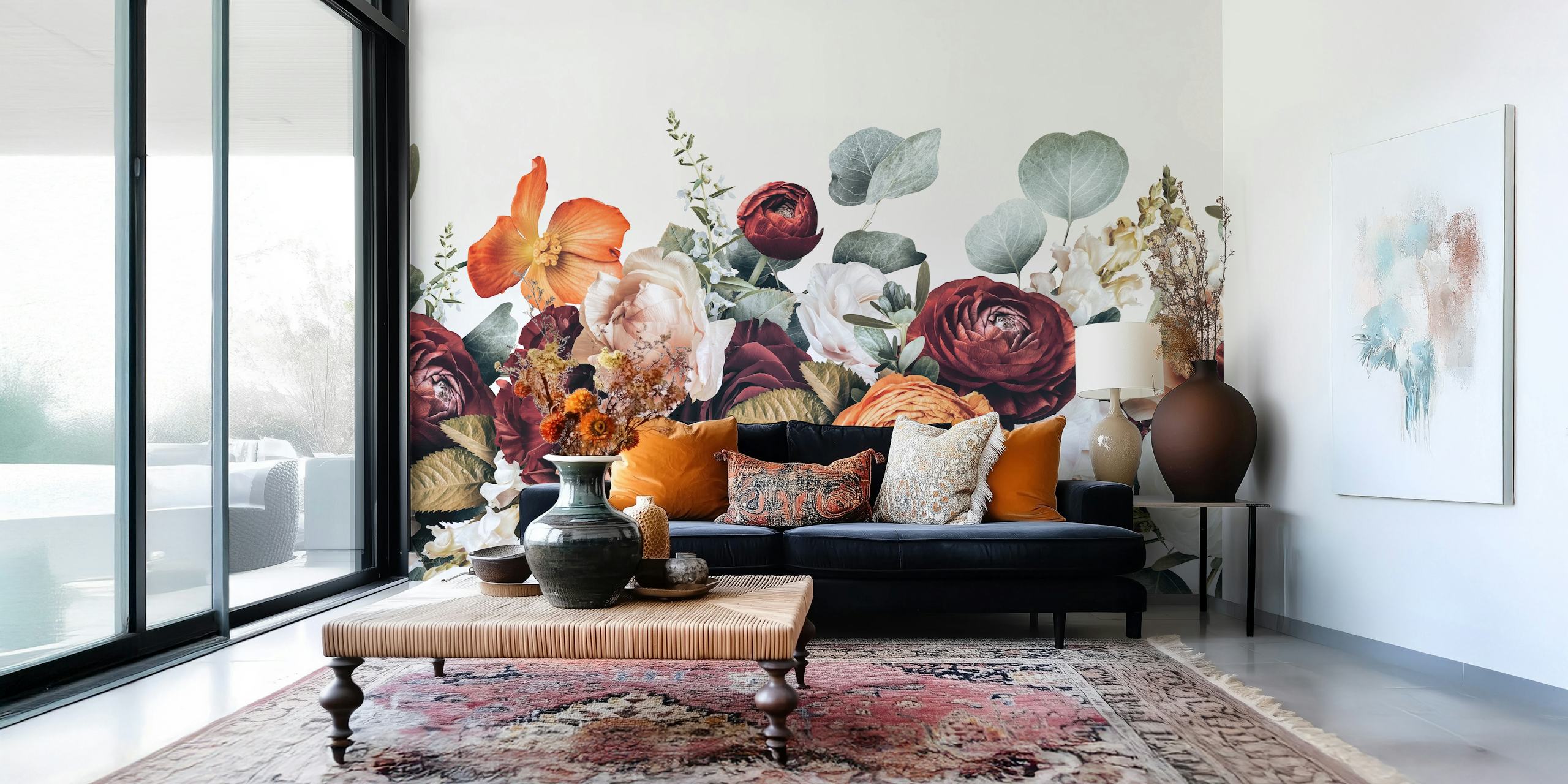 Rose Delight floral wallpaper in a room
