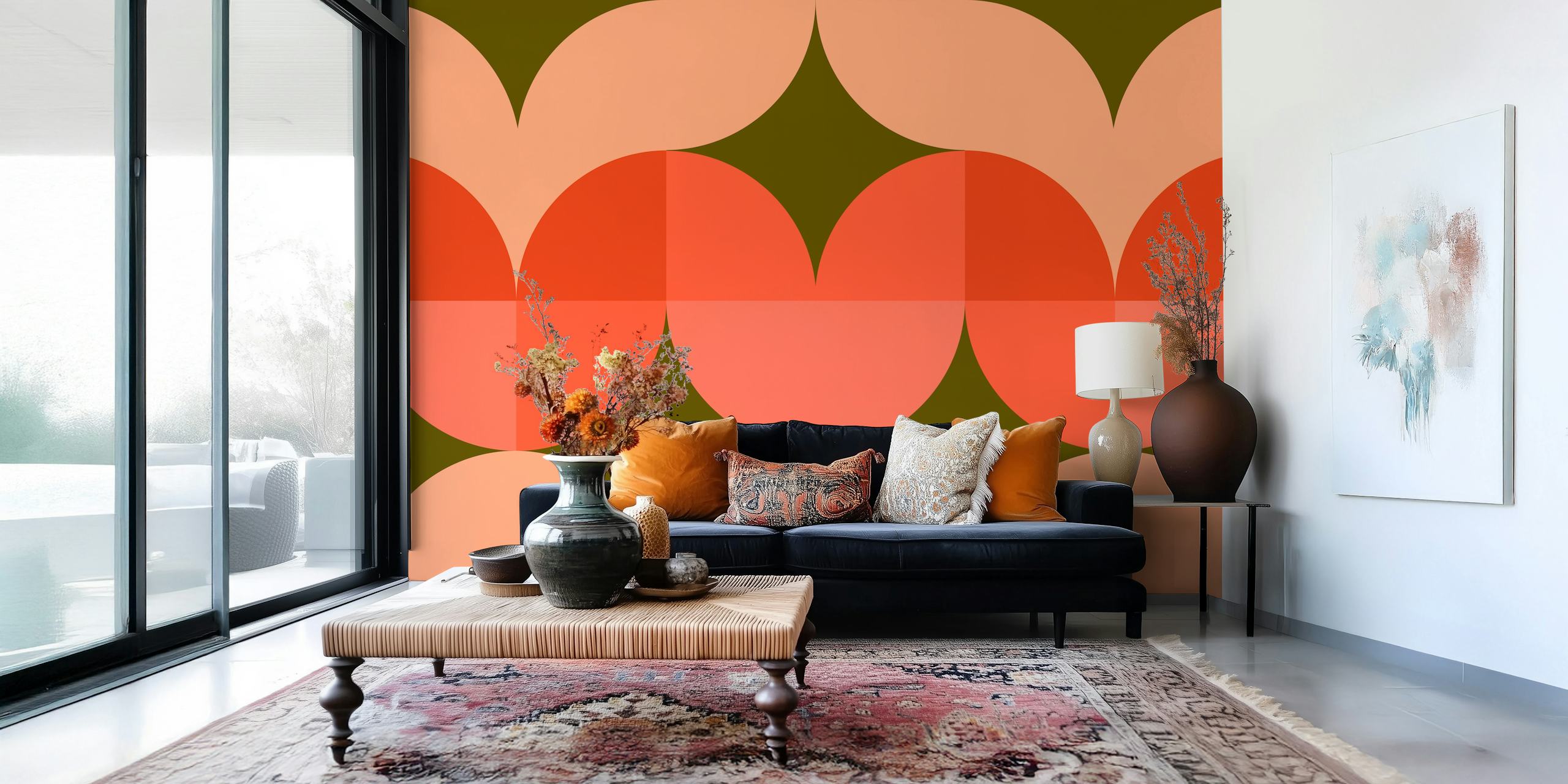Vintage floral abstract wallpaper design