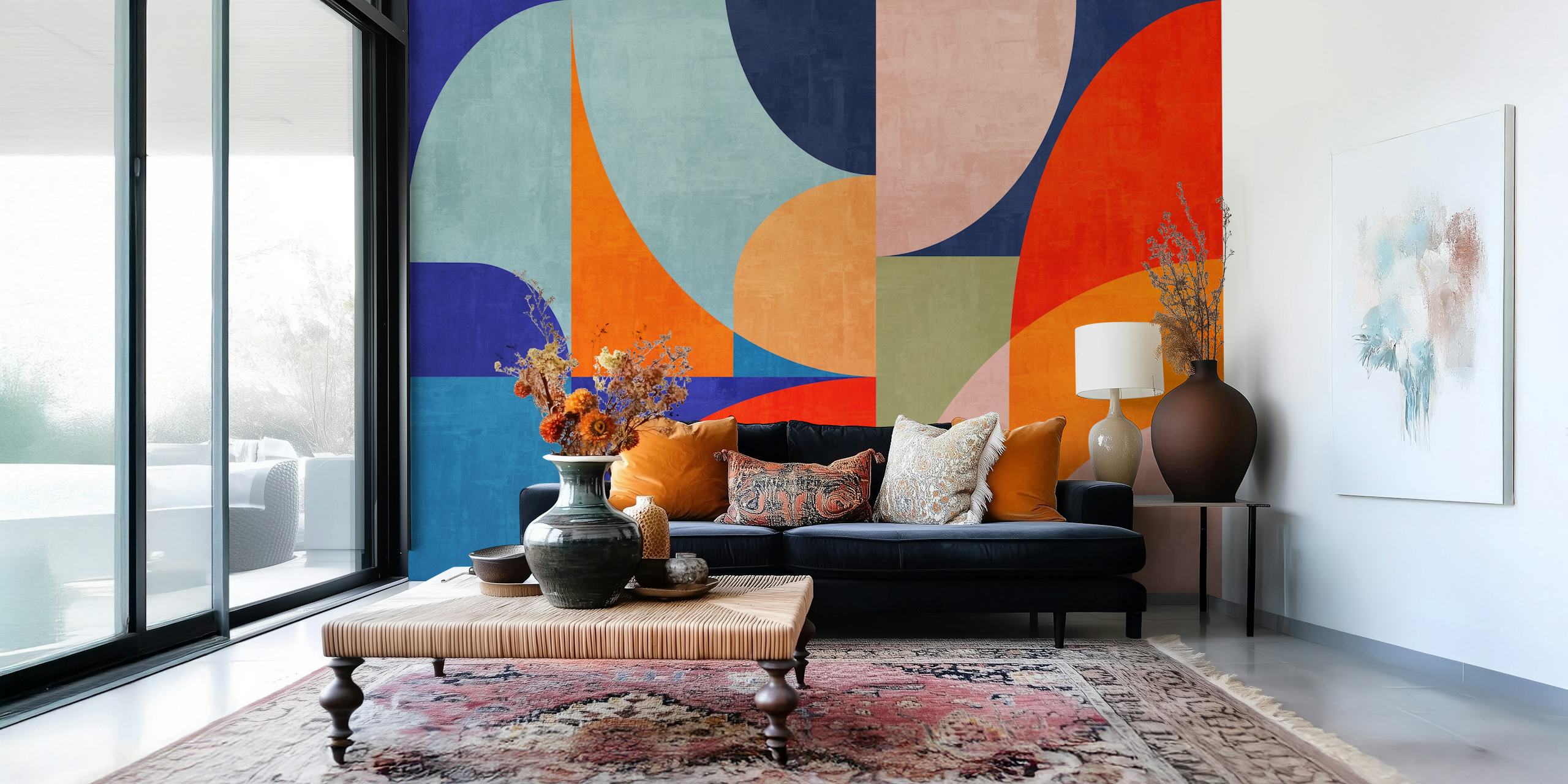 Semi Circles 16 wallpaper design in a room