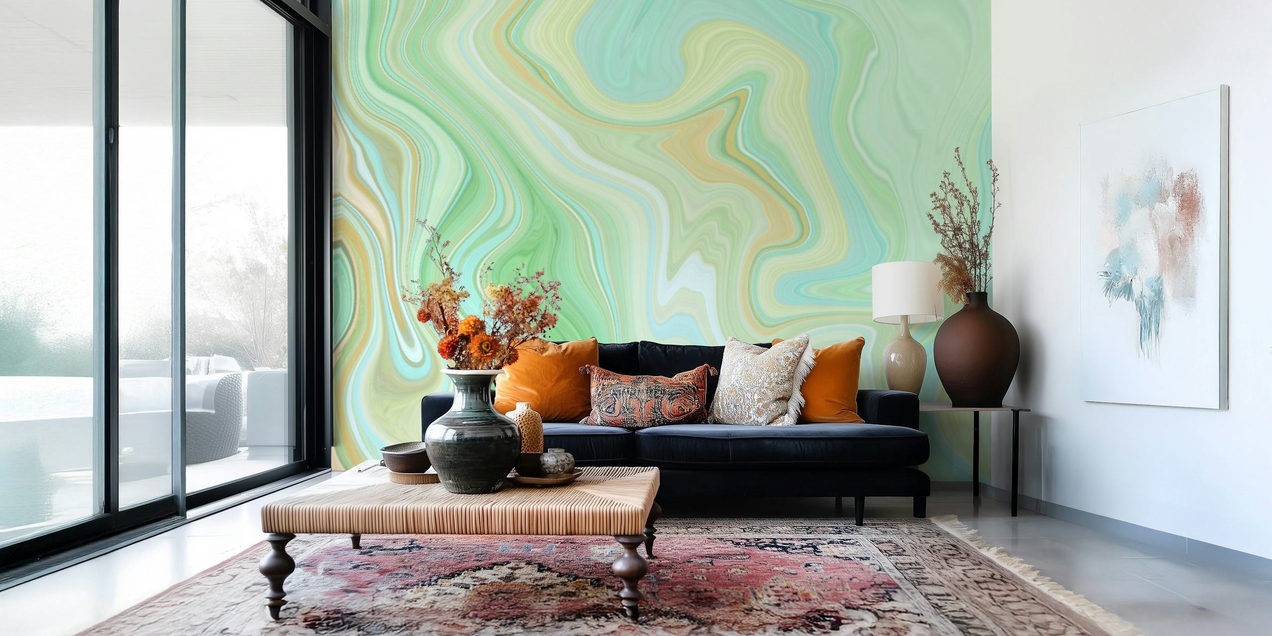 Tapeta Liquid Retro Marble Dream 3 w pokoju