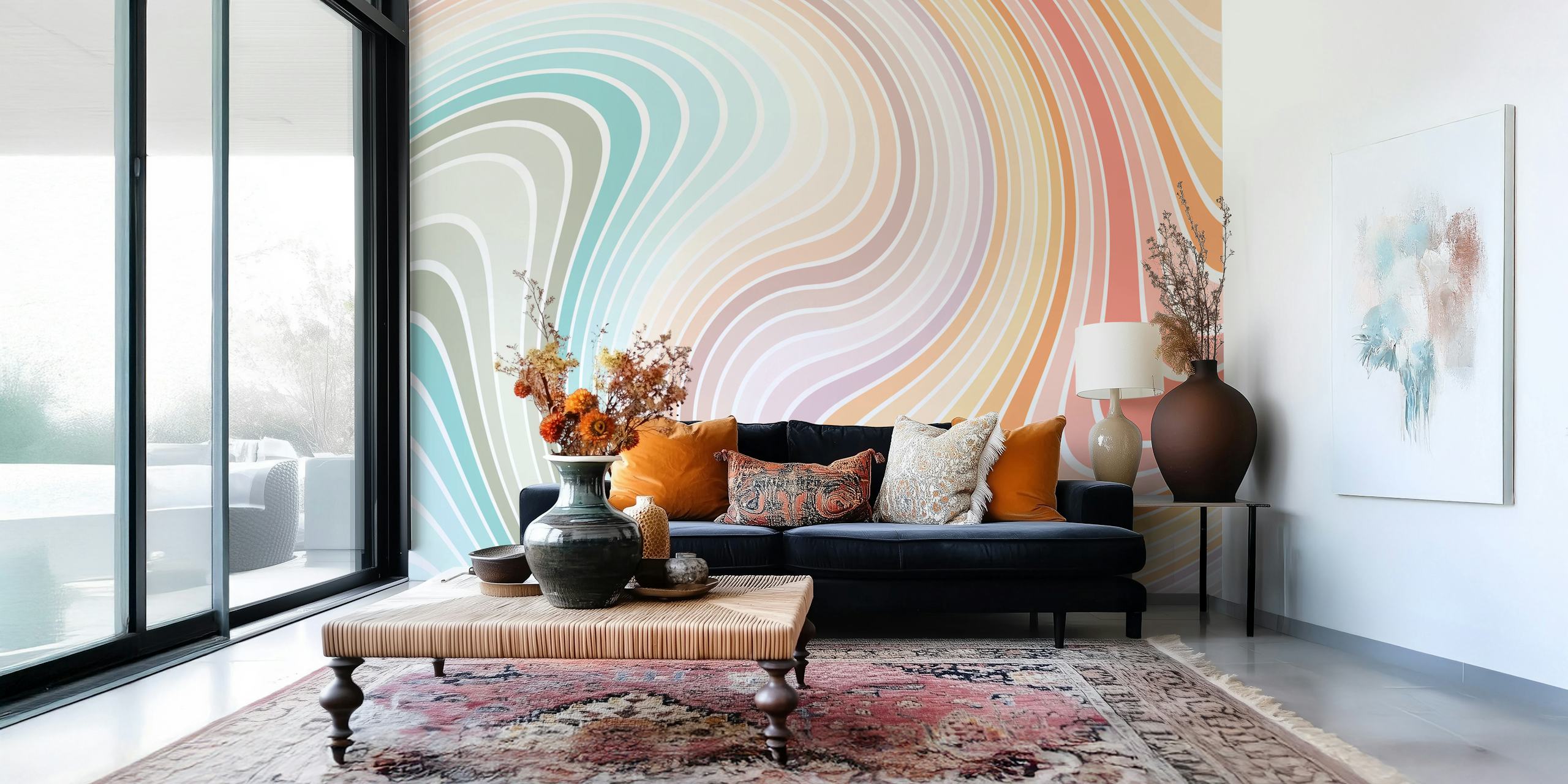 Tapeta Rainbow Swirls W Jasnym Pokoju