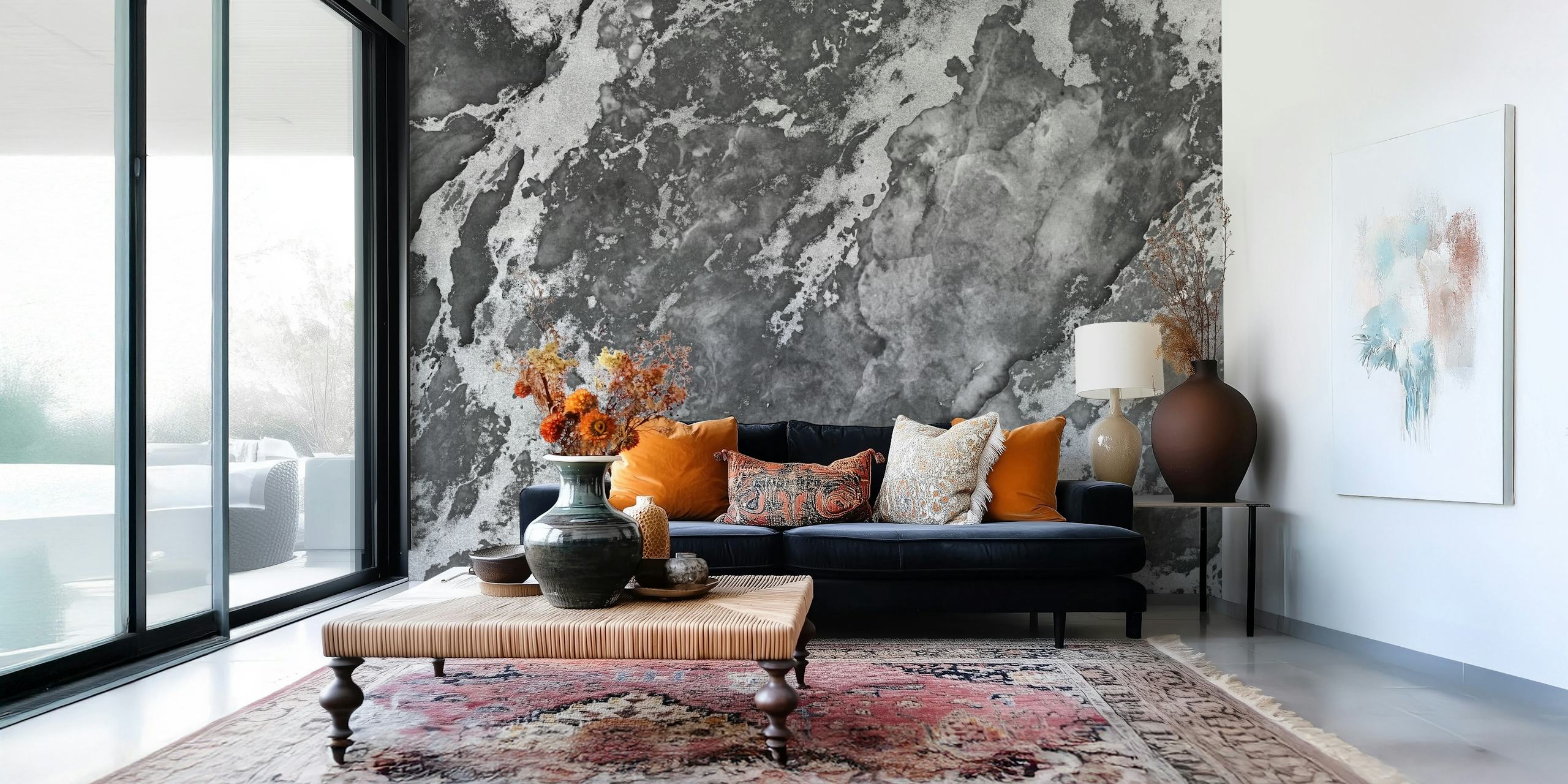 Mineral Marble Texture Greyscales tapeta w pokoju