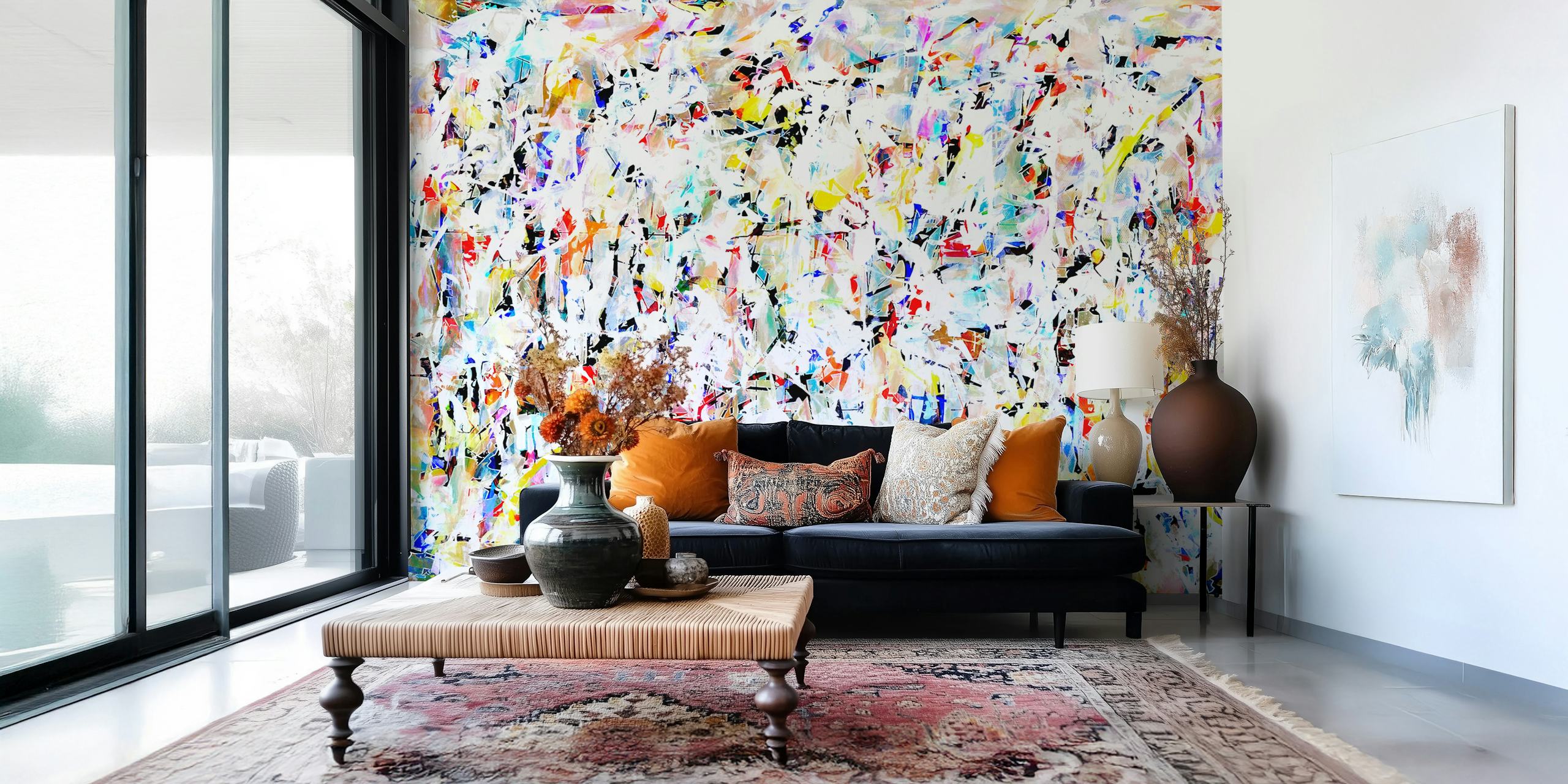 Colorful Pollock Wink 70 wallpaper in a room