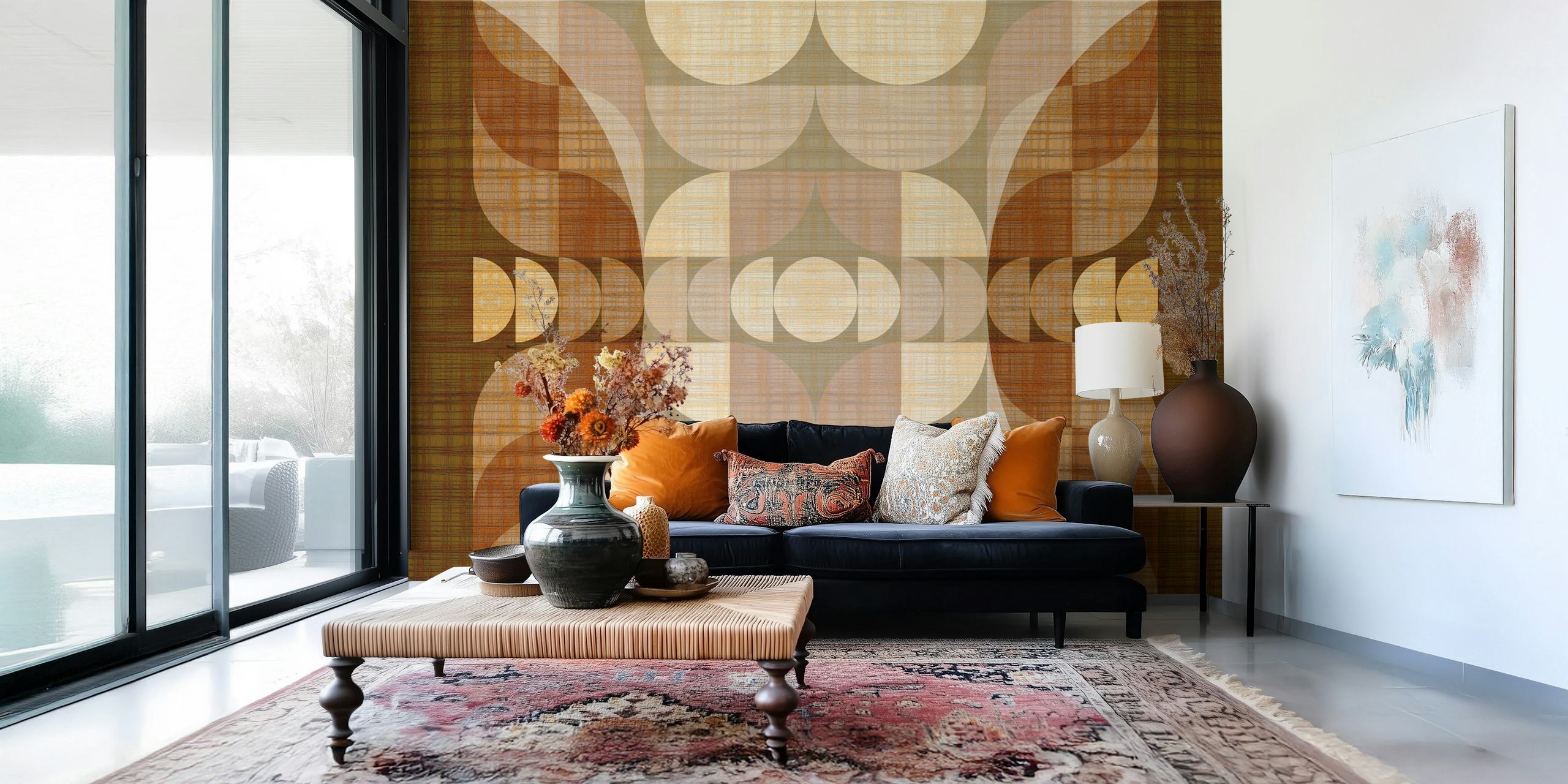 Papier peint Natural Neutral Seventies dans une pièce