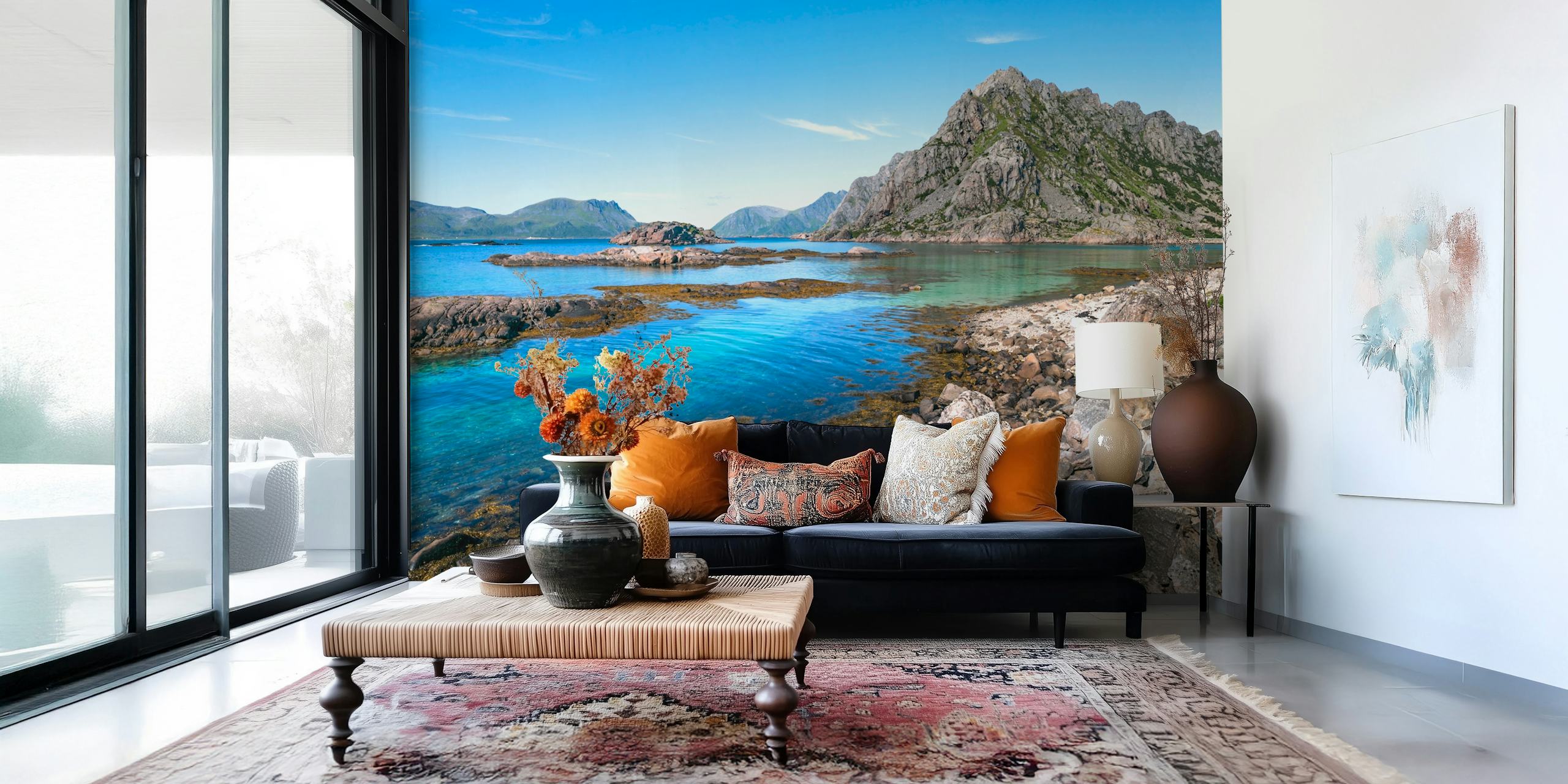 Rocky Splendor wallpaper in a room setting