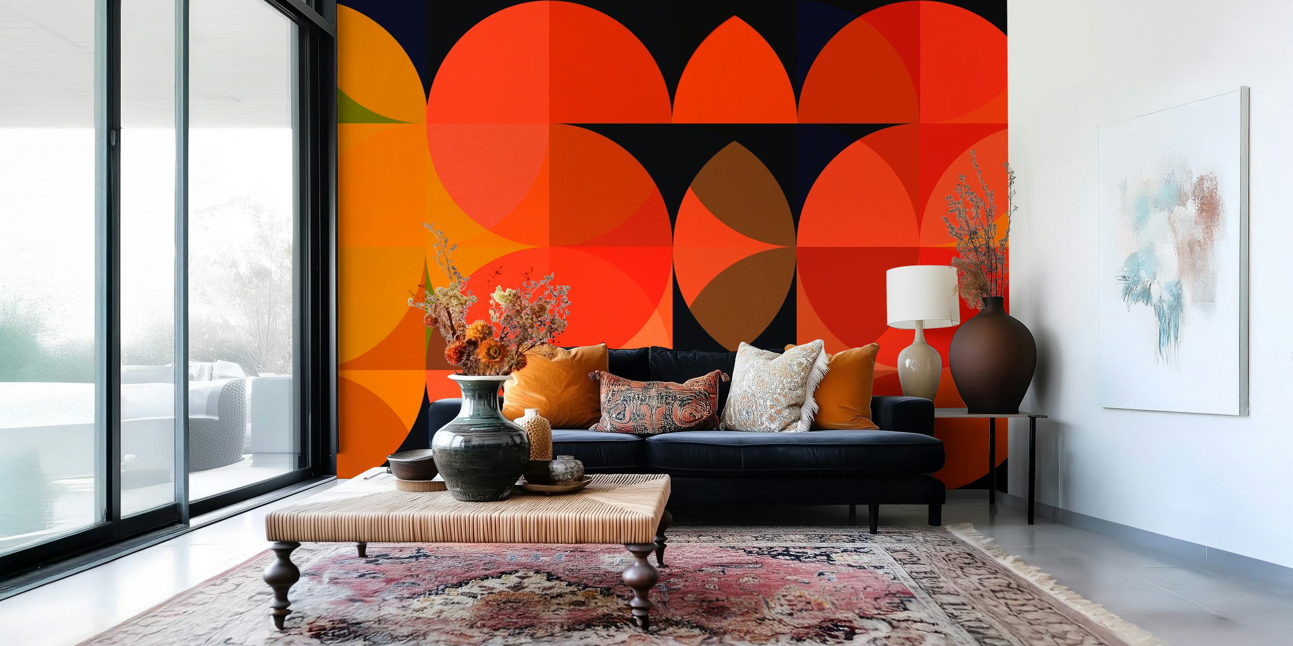 Geometric Mid Century Bauhaus tapet i et rum