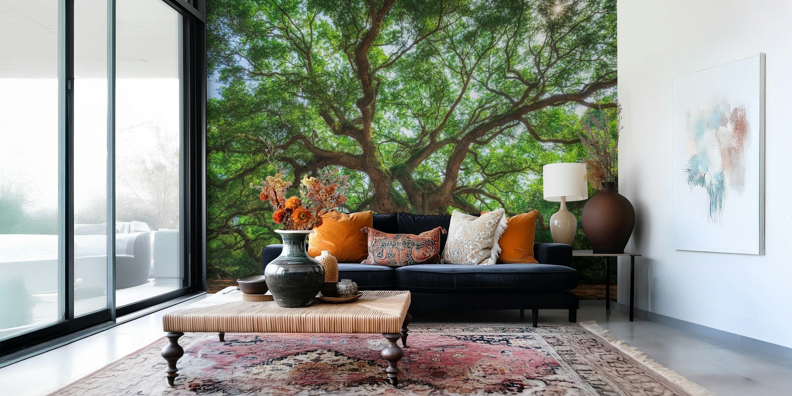 Angel Oak Tree wallpaper in a room