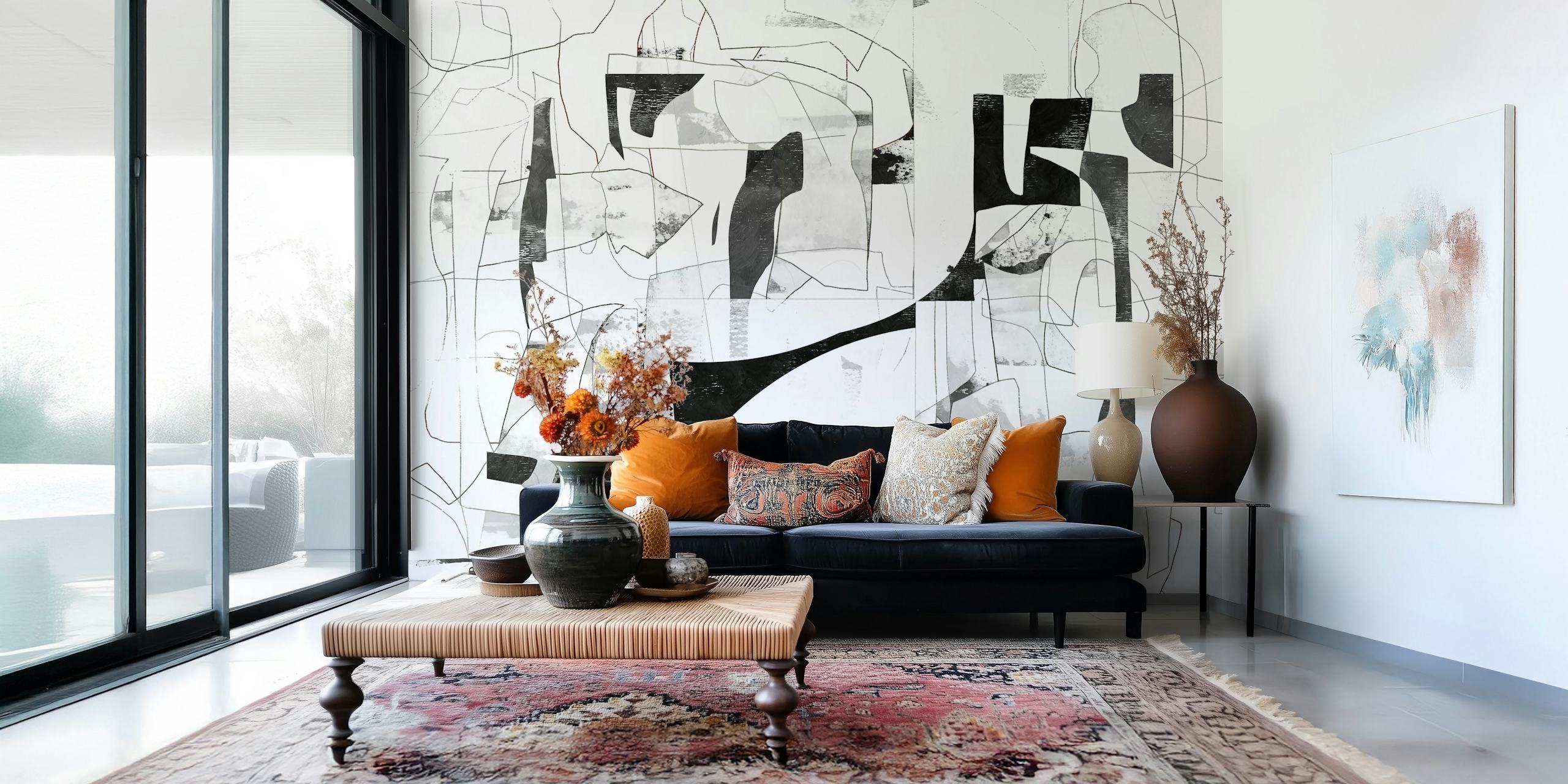 Modern Art Deco Flair wallpaper in a room