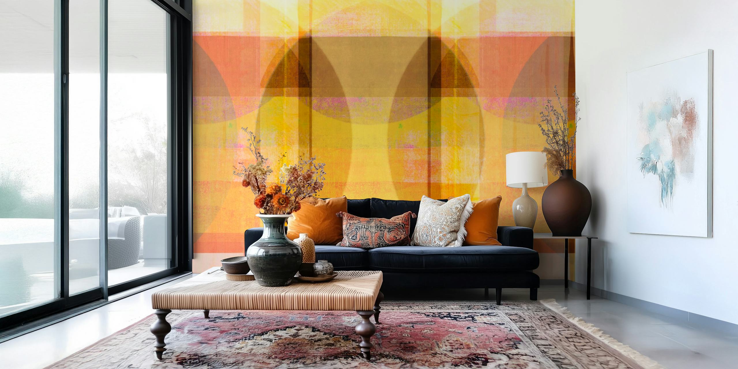 Ταπετσαρία Abstract Sunbeam Harmony σε δωμάτιο
