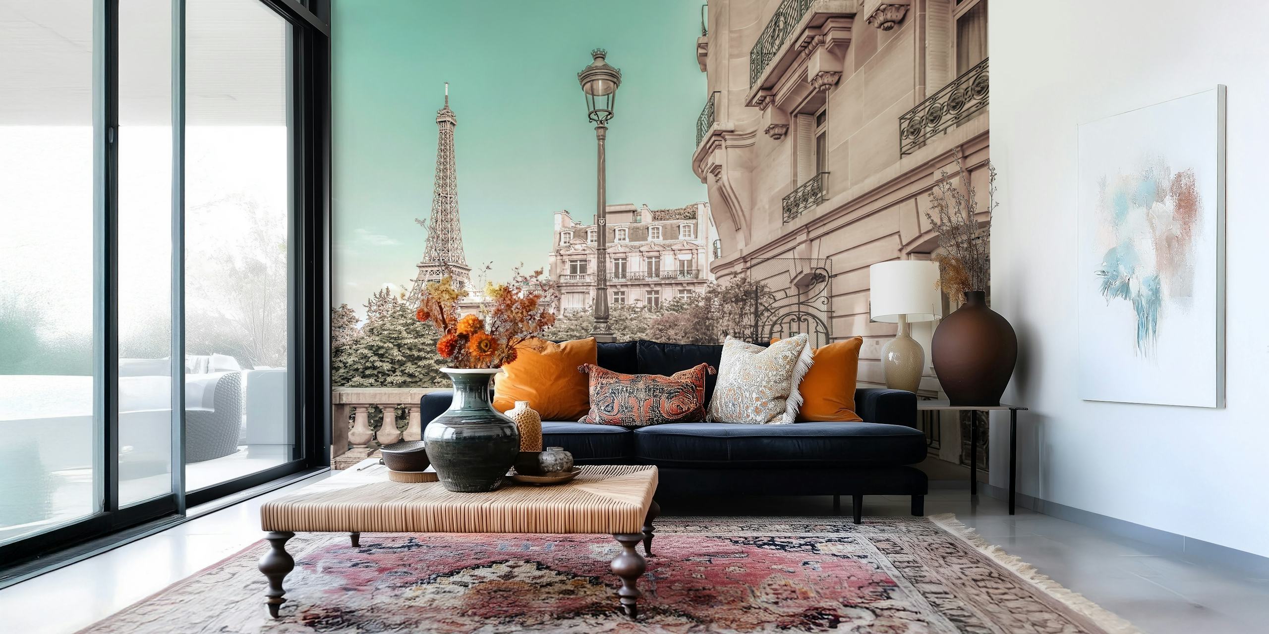 Papier peint Parisian Charm - urban vintage style dans une pièce