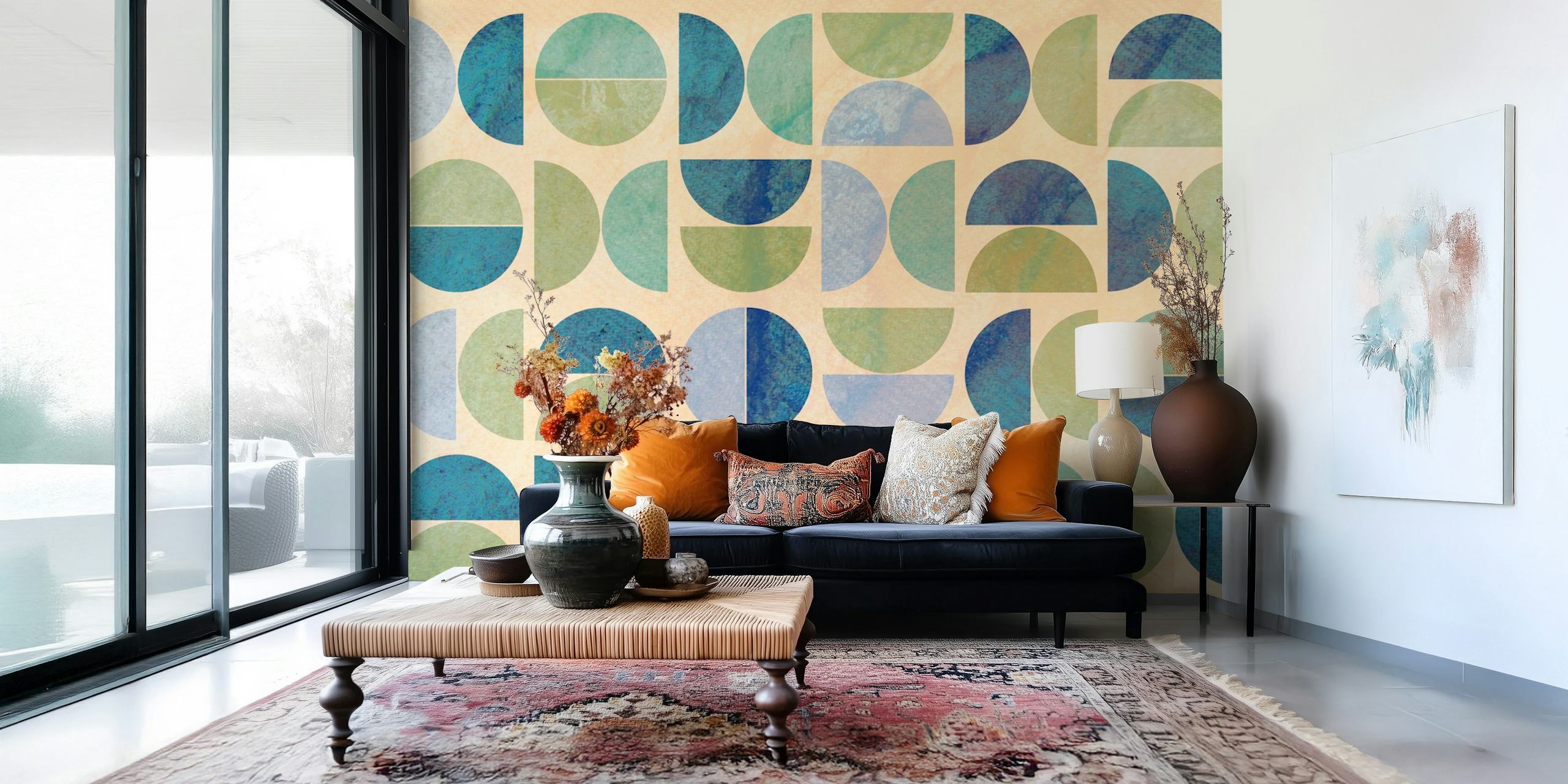 Vintage geometric decor tapetdesign