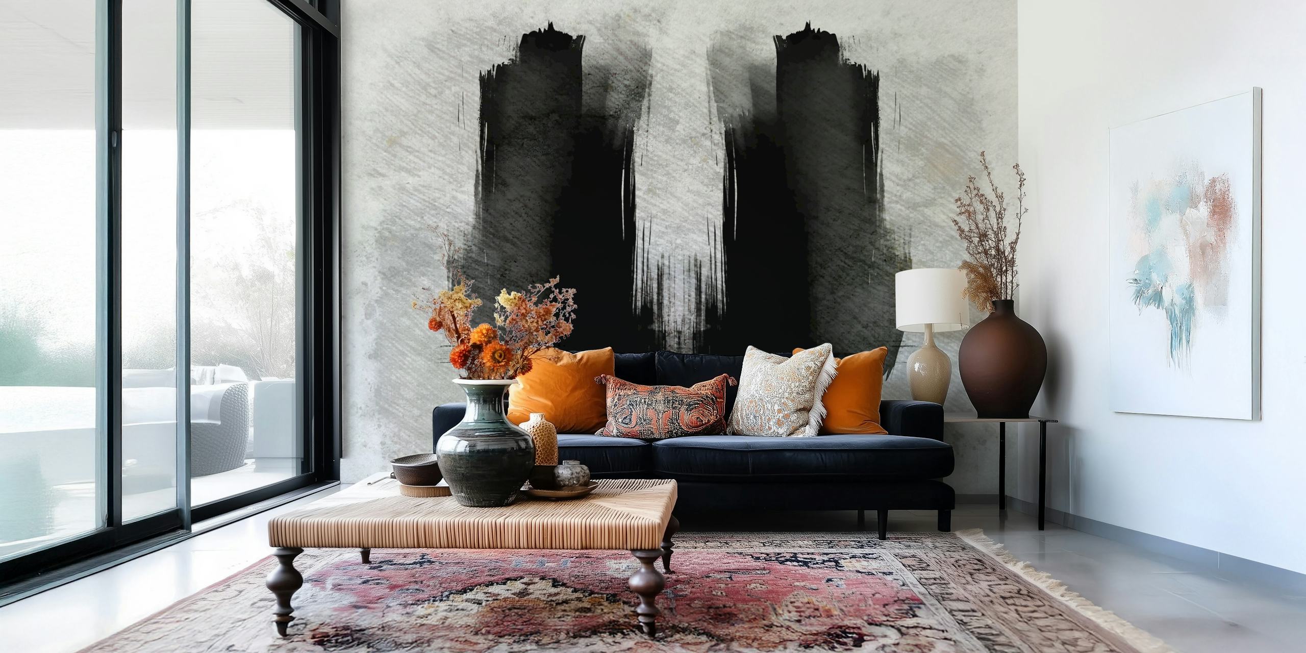 Urban Brush Strokes wallpaper in a room