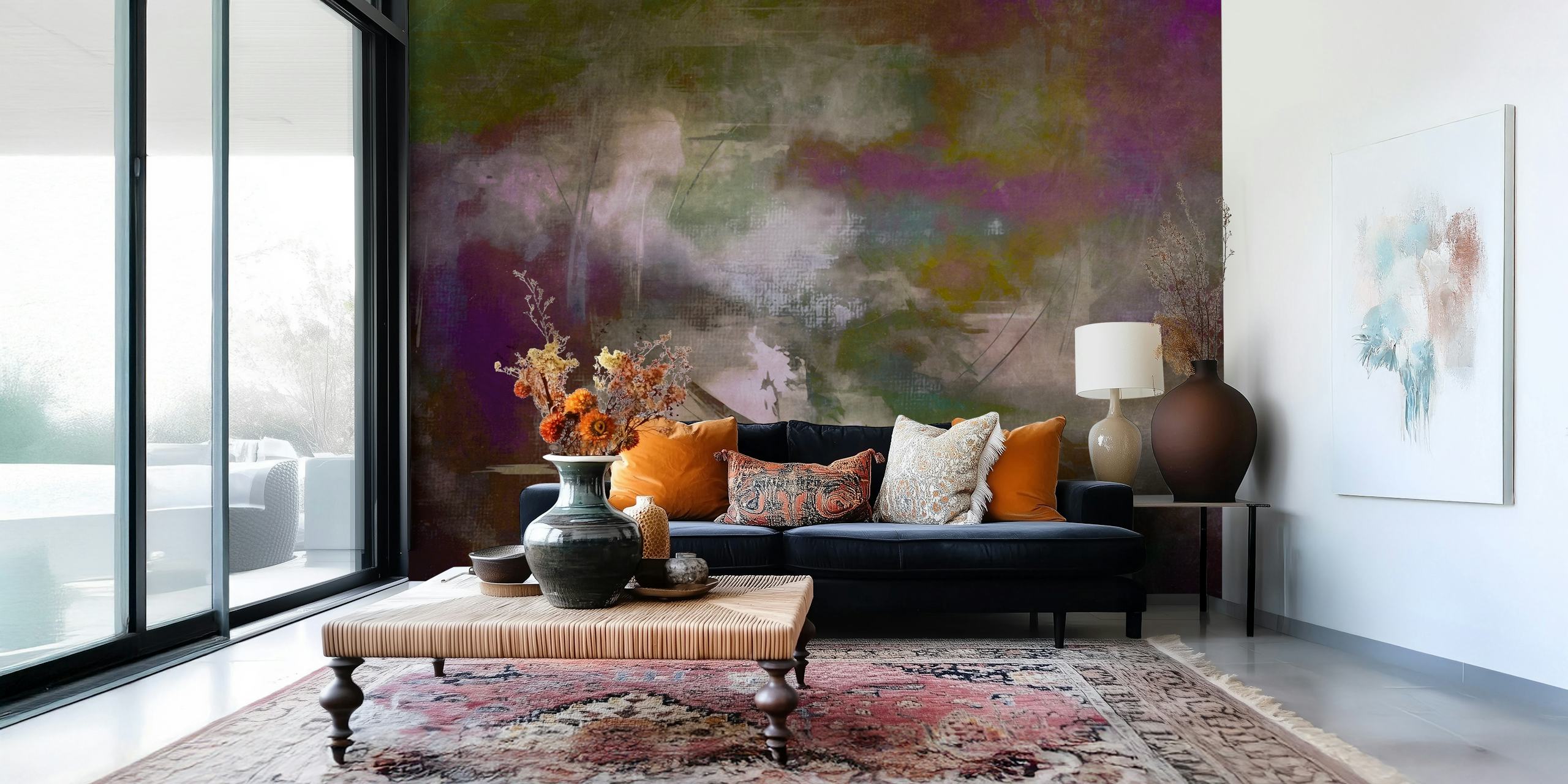 Moody Morning Landscape wallpaper in een kamer