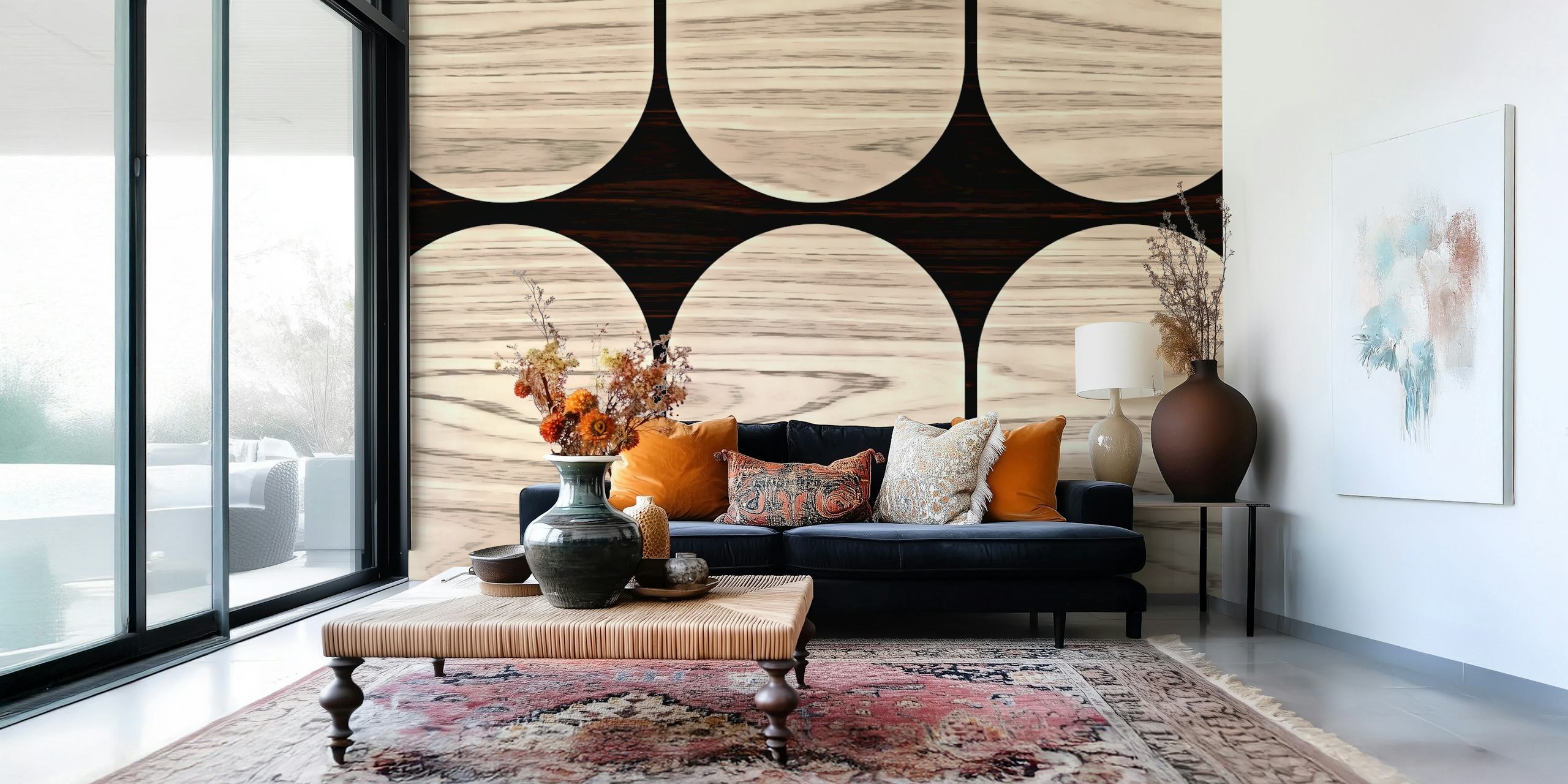 Abstract Wood Arch tapetdesign