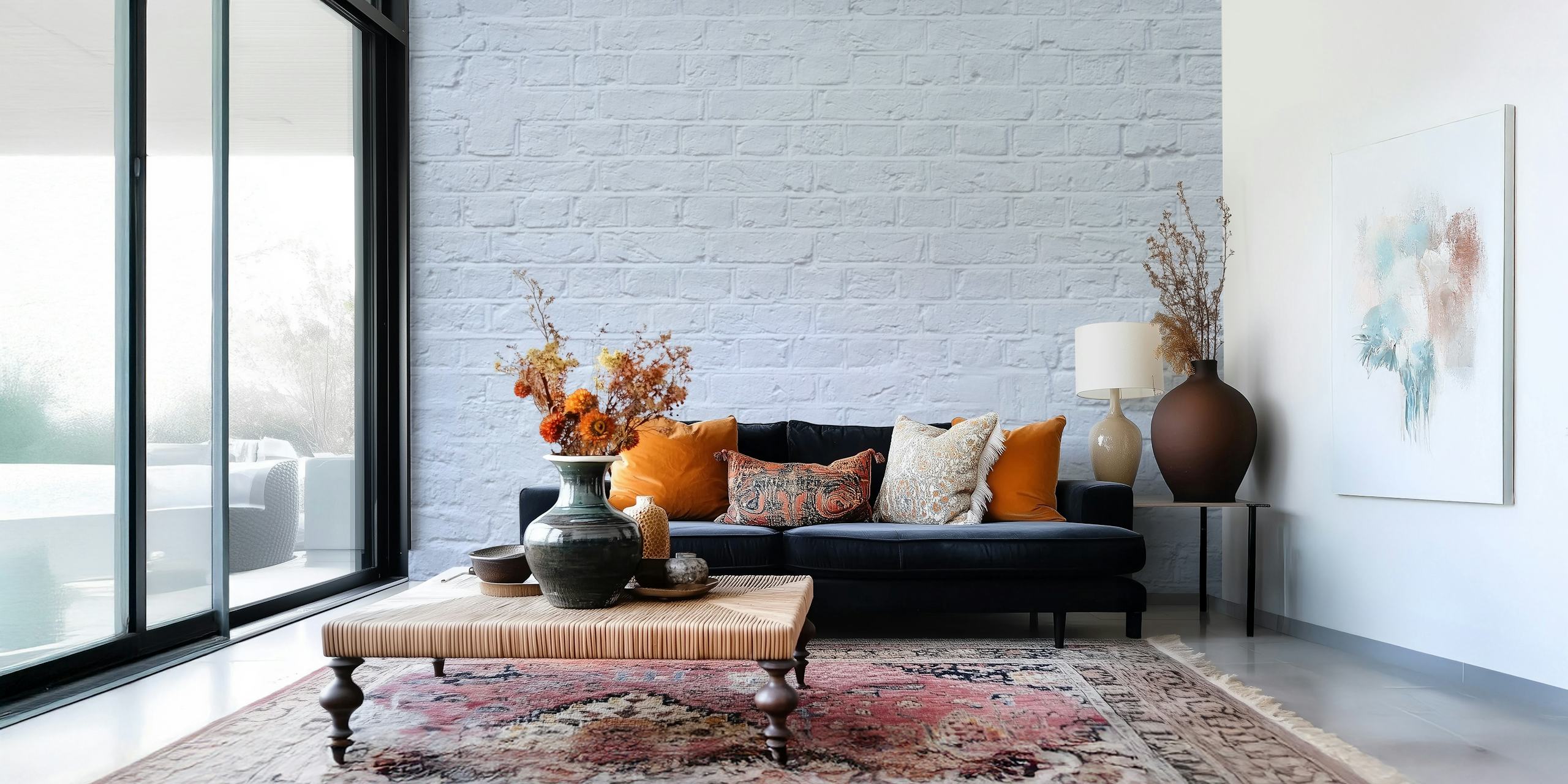 Papier peint Brick Decor dans un cadre intérieur