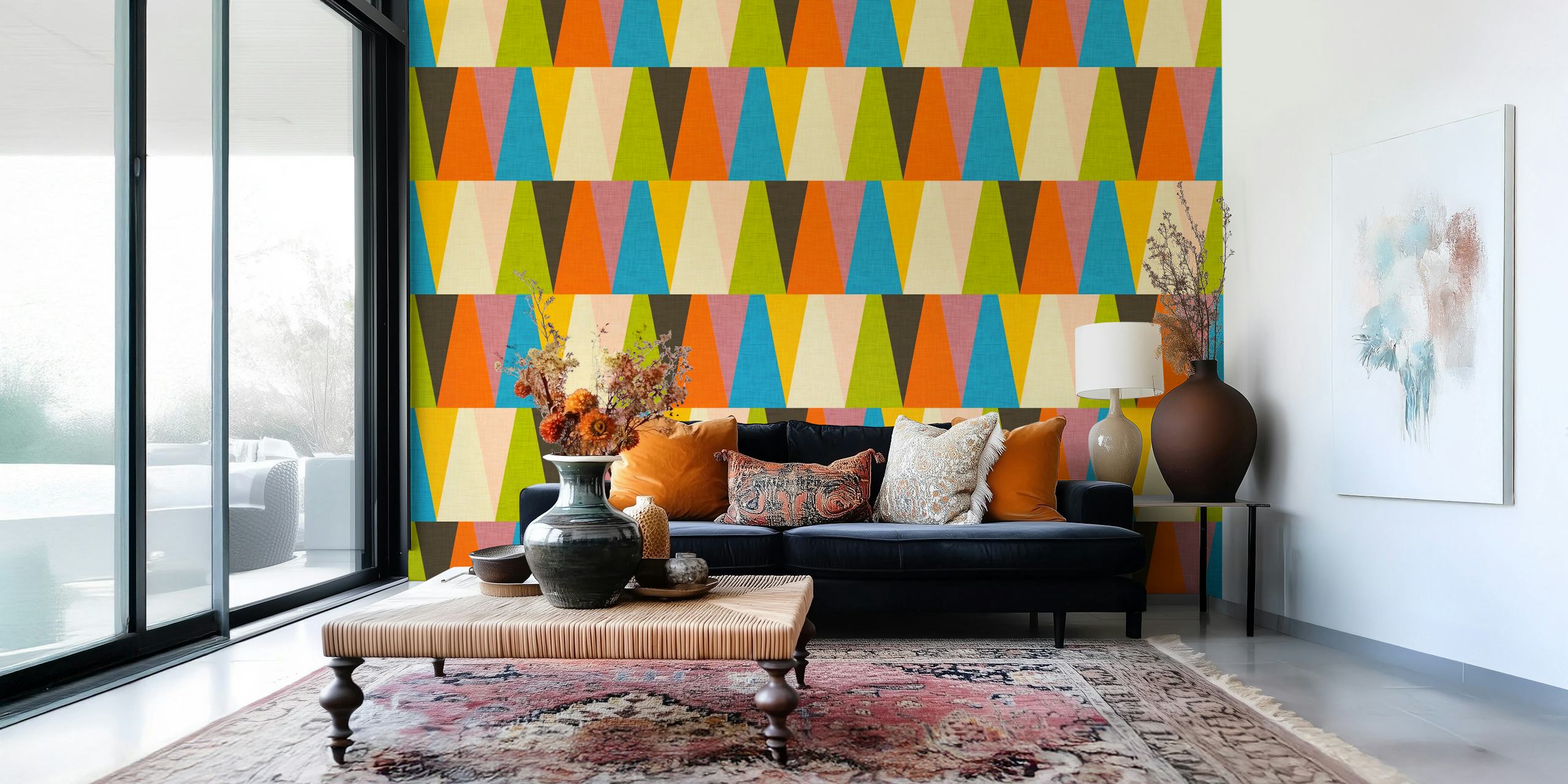 Retro Color Triangle wallpaper pattern