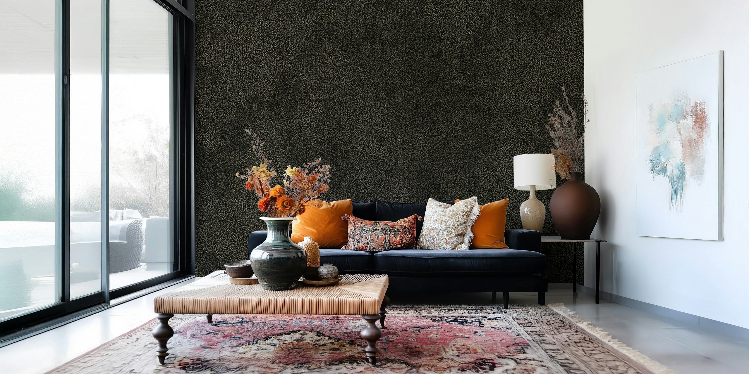 Obsidian Stone tapet i ett rum