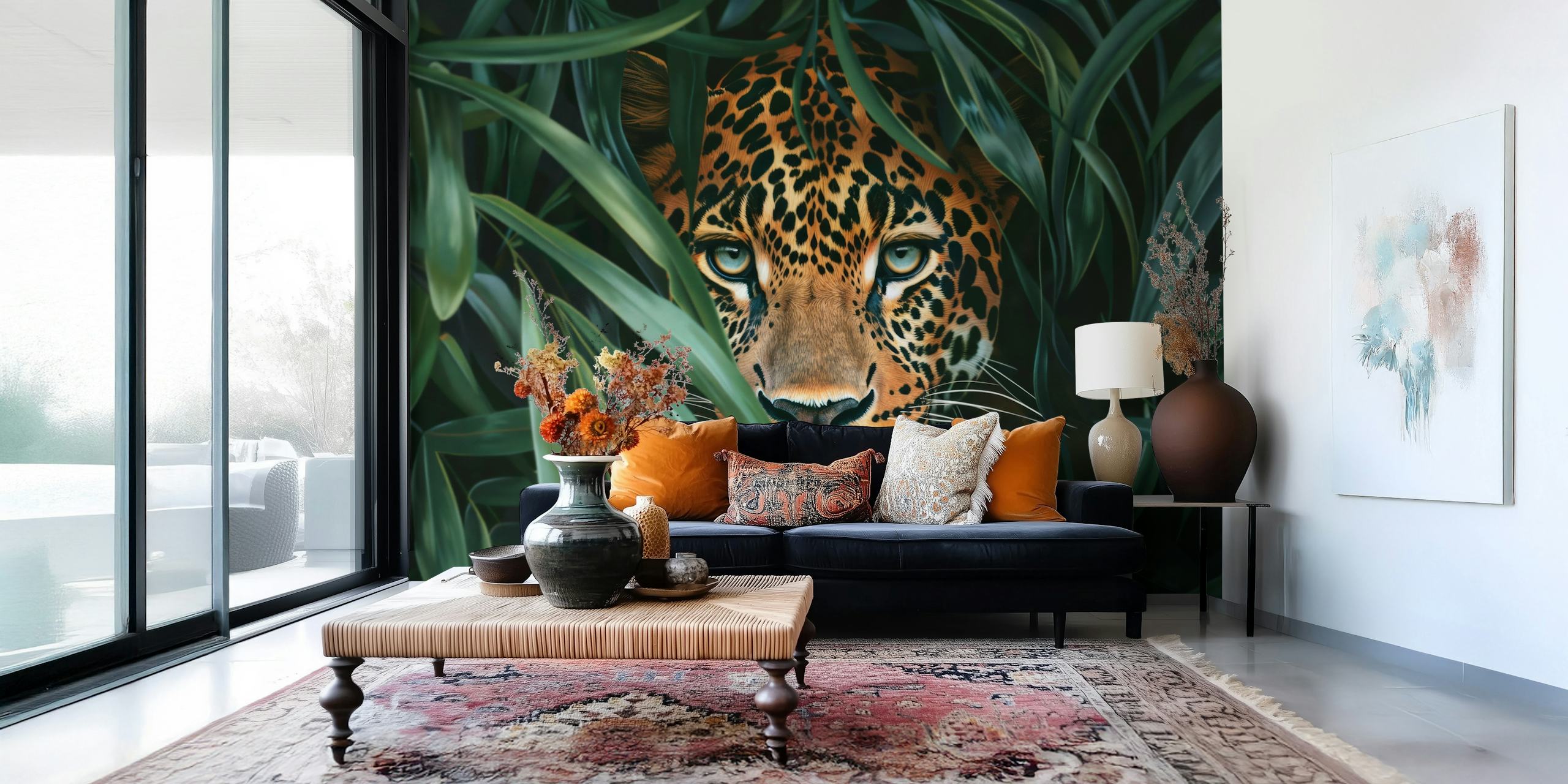 Wild Cheetah Jungle Gaze tapet i et rom