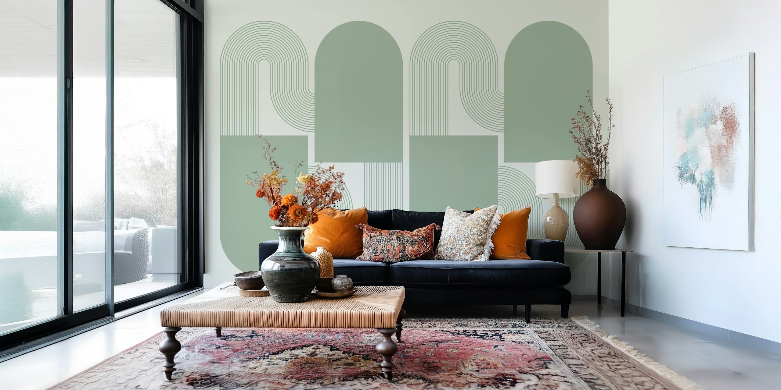 Abstract Mid Century Arch Geometry tapeta w pokoju