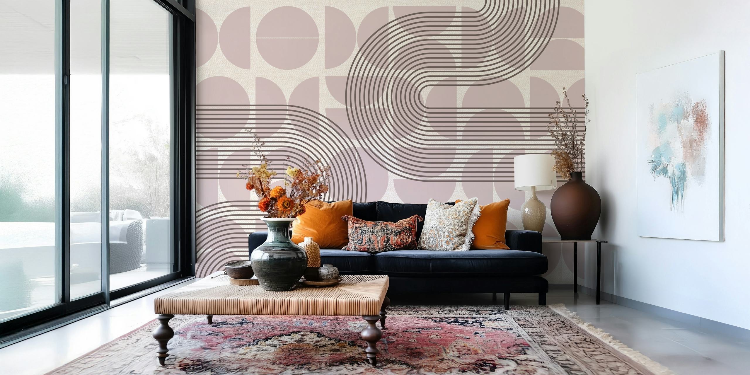 Abstract Mid Century Modern tapetdesign
