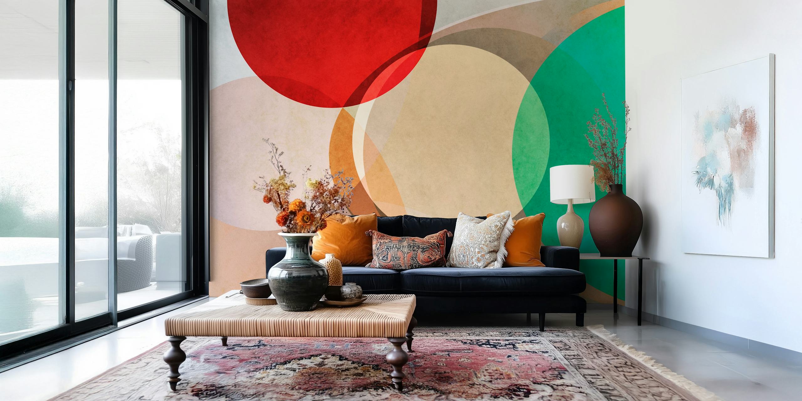Mid Century Organic Forms tapet i et rom
