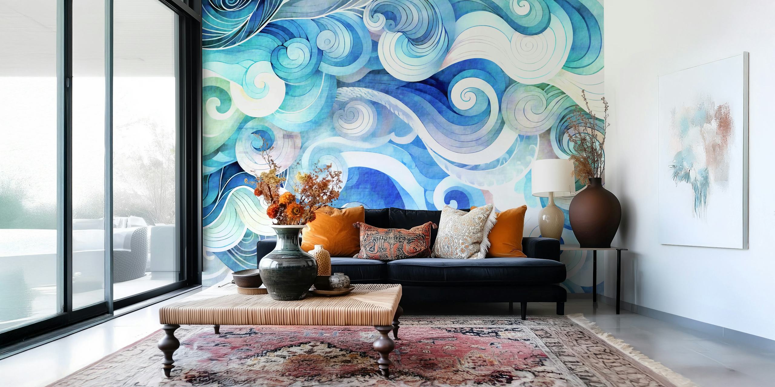 Tapeta Serene Wave Harmony w pokoju