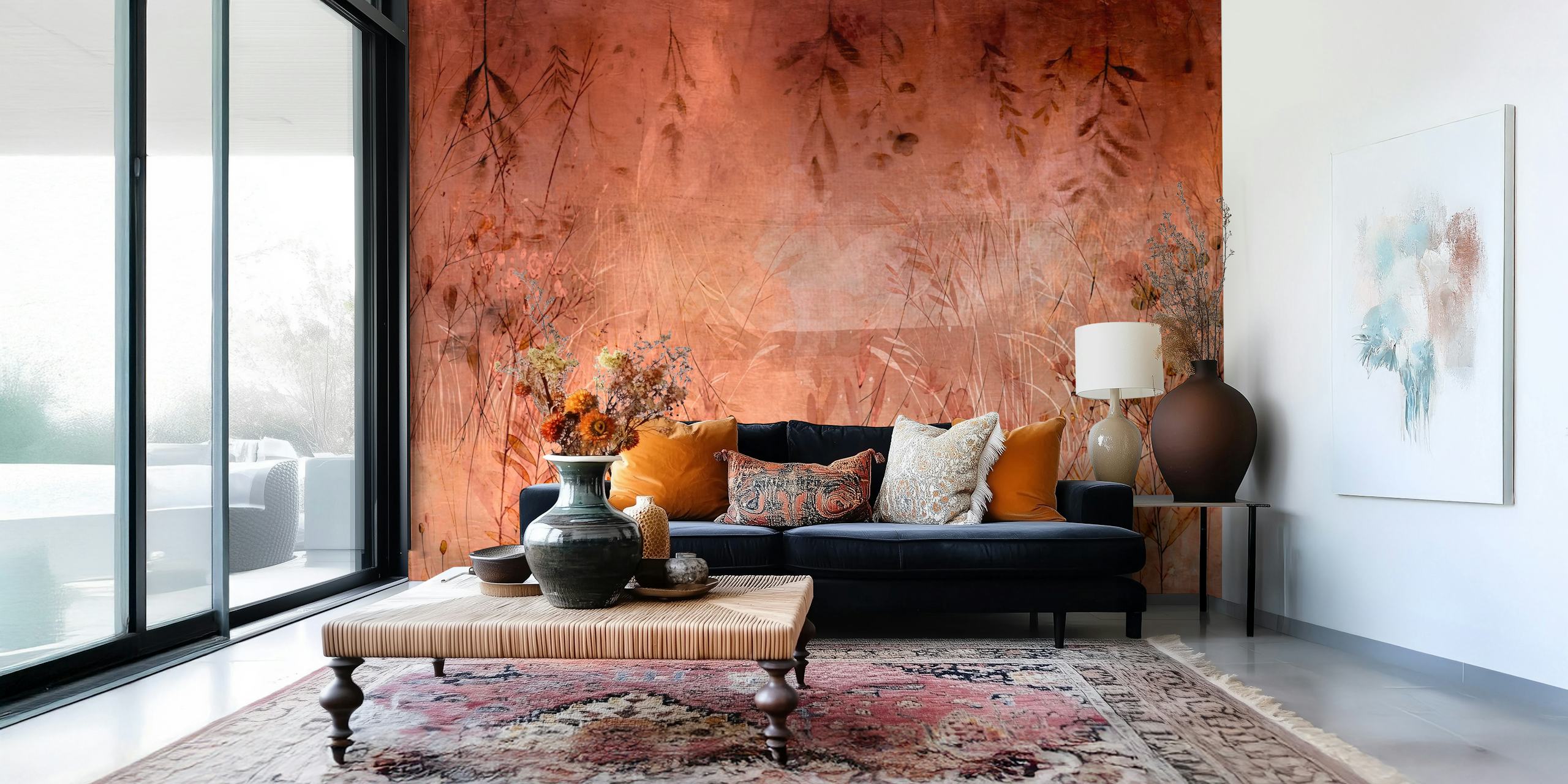 Autumn Whisper Botanicals wallpaper in a room