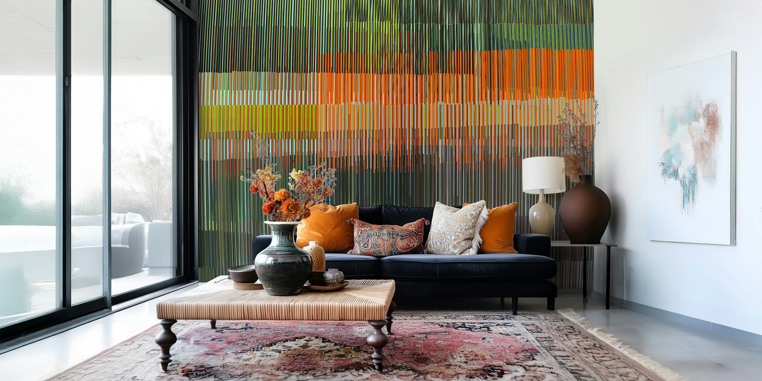 Ταπετσαρία Colorful Stripes 2 σε ένα δωμάτιο