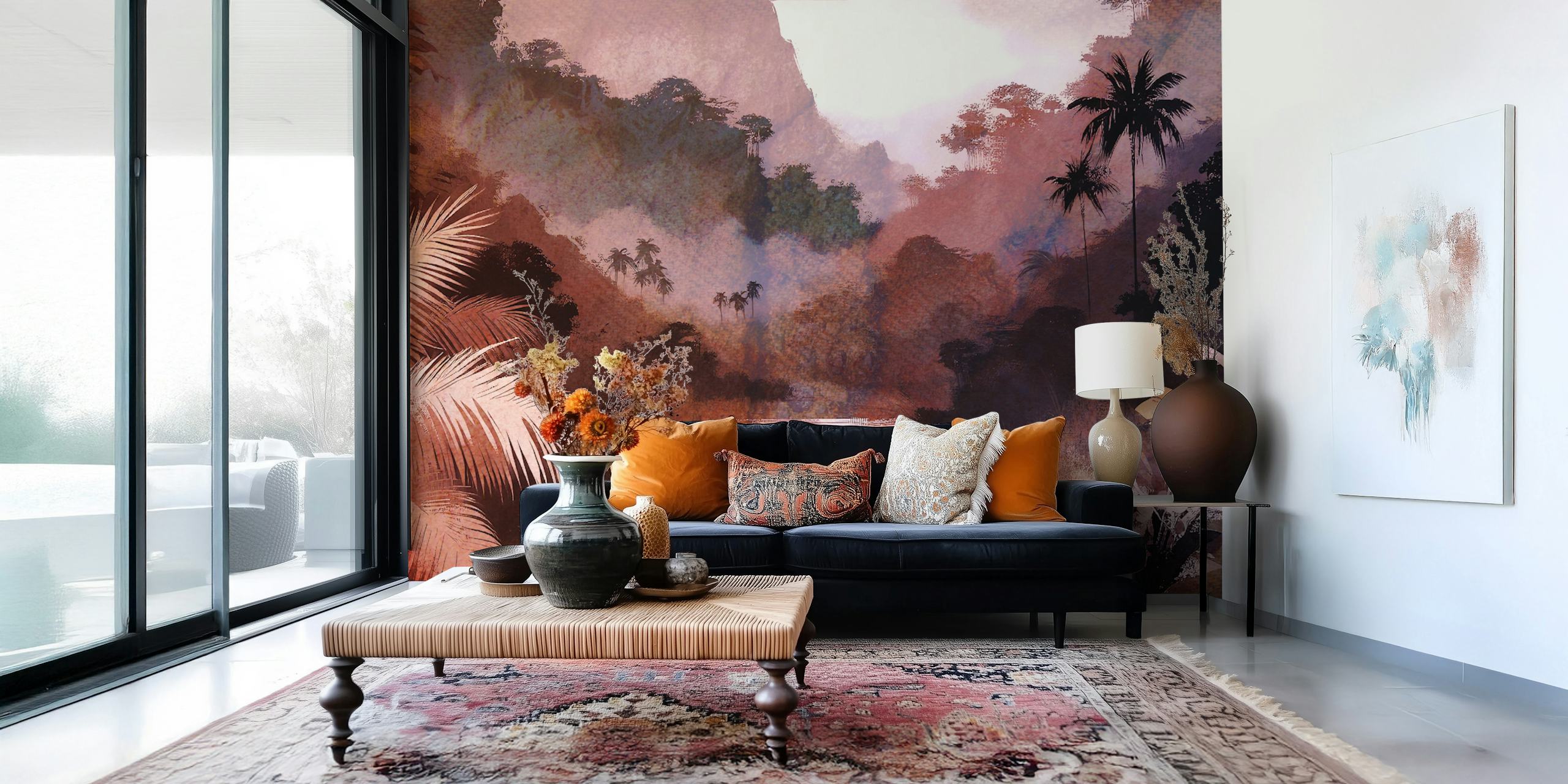Sunset Jungle Ambiance wallpaper in a room