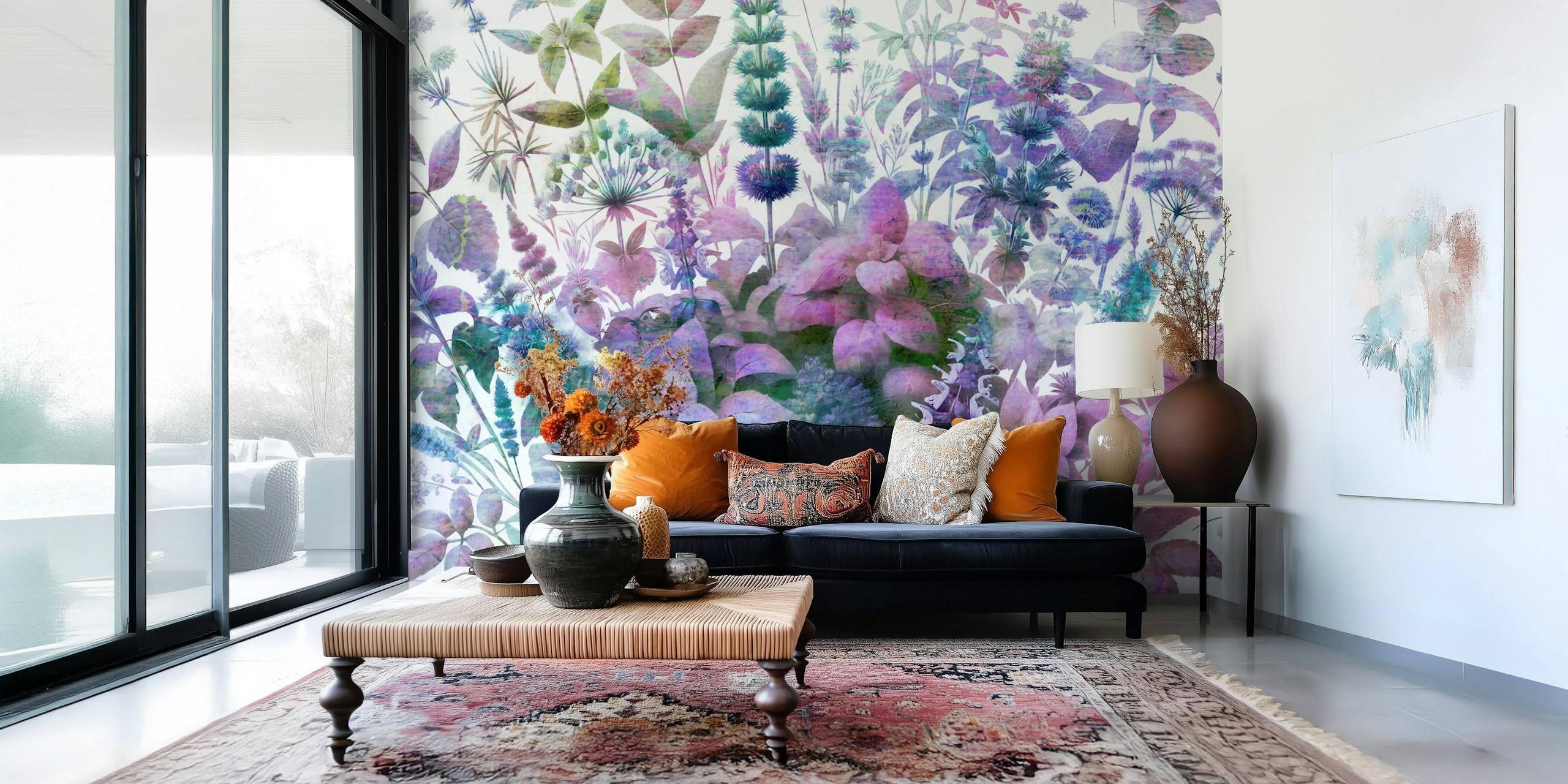 Charming Herb Spectacle Tapete in einem Raum