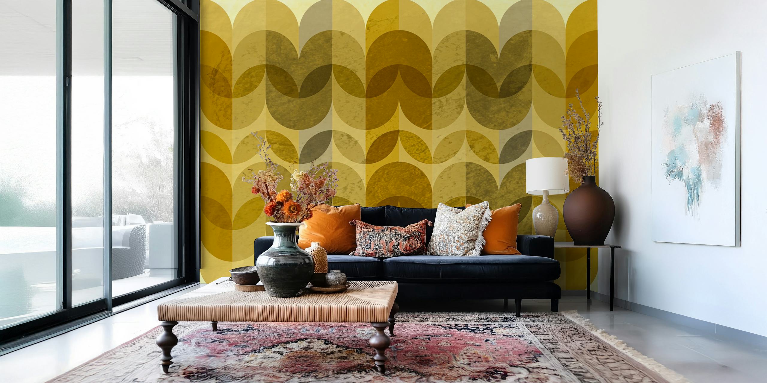 Papel tapiz Golden Scales Decor en una habitación