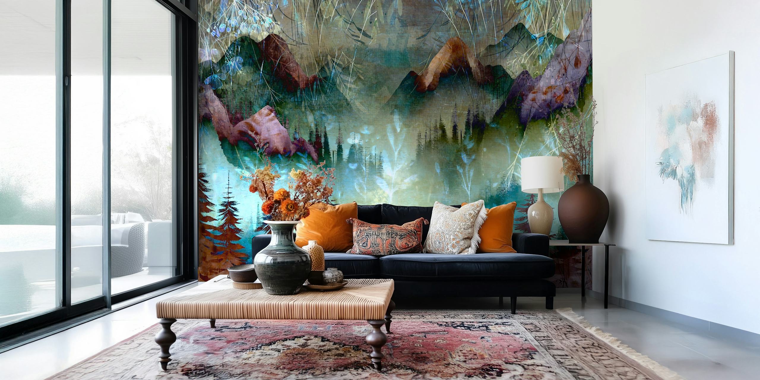 Tapeta Mystic Mountain Reflection w pokoju