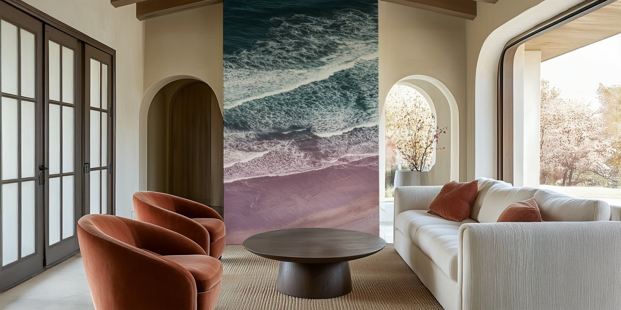 Atlantic Ocean wallpaper in a modern room