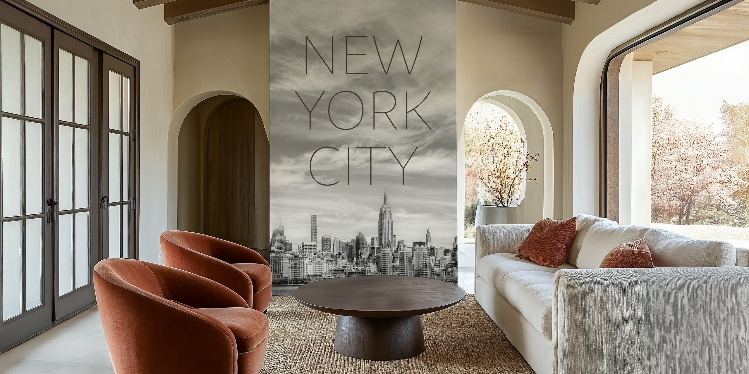 NYC Midtown Manhattan wallpaper in a room