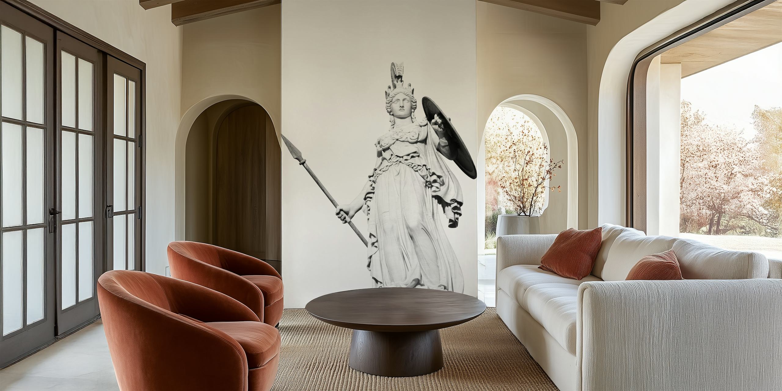 Athena Goddess of Wisdom Tapete in einem Raum