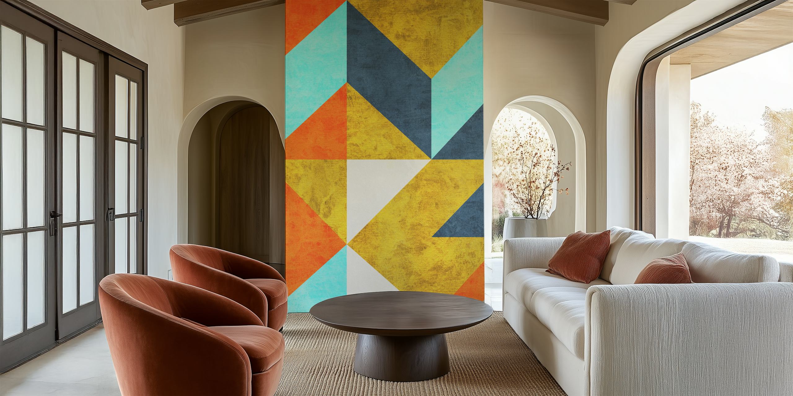 Geometric with Triangles 8 wallpaper in a room