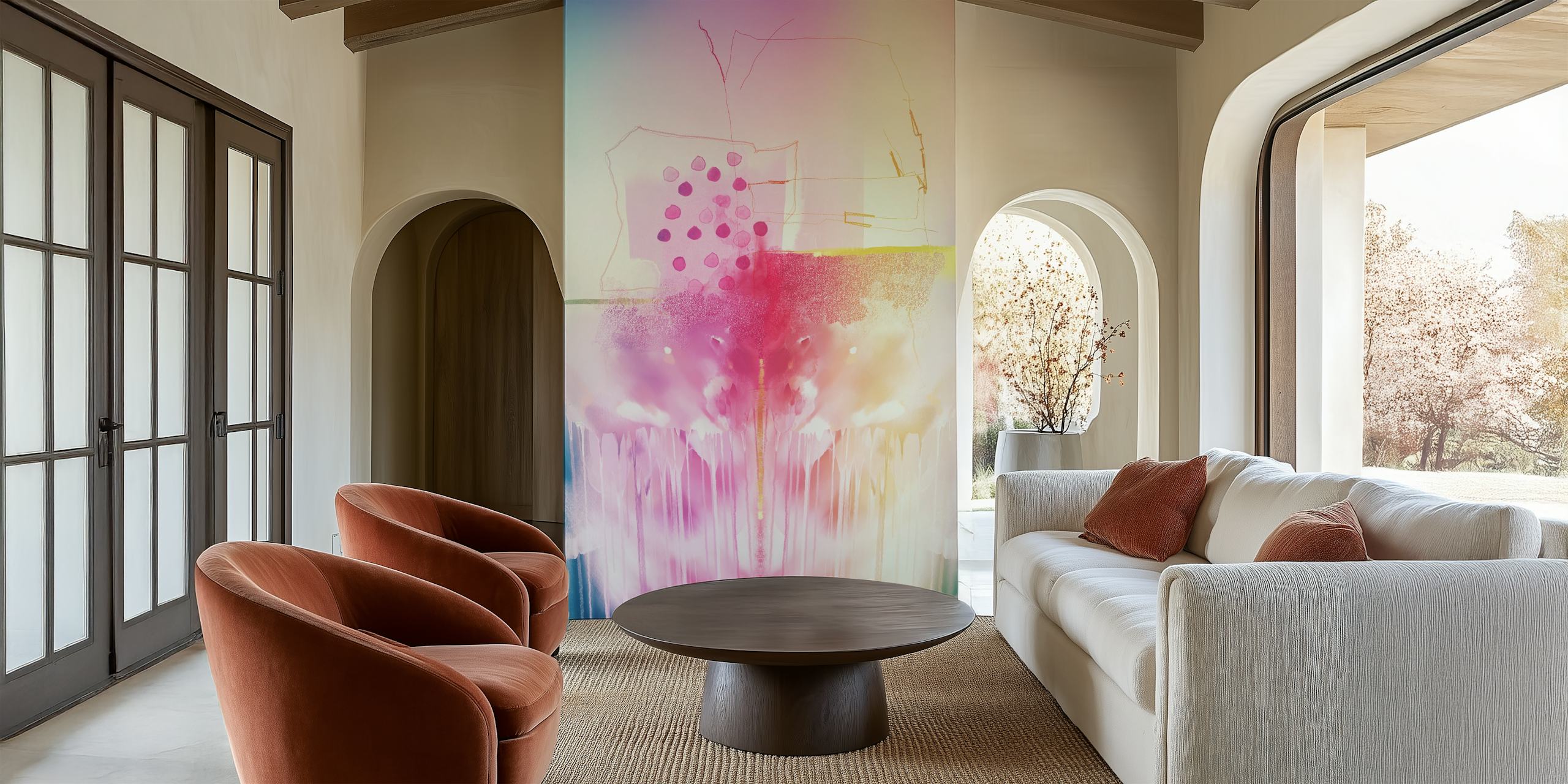 Klare farger smelter i Abstract Paint Drips design