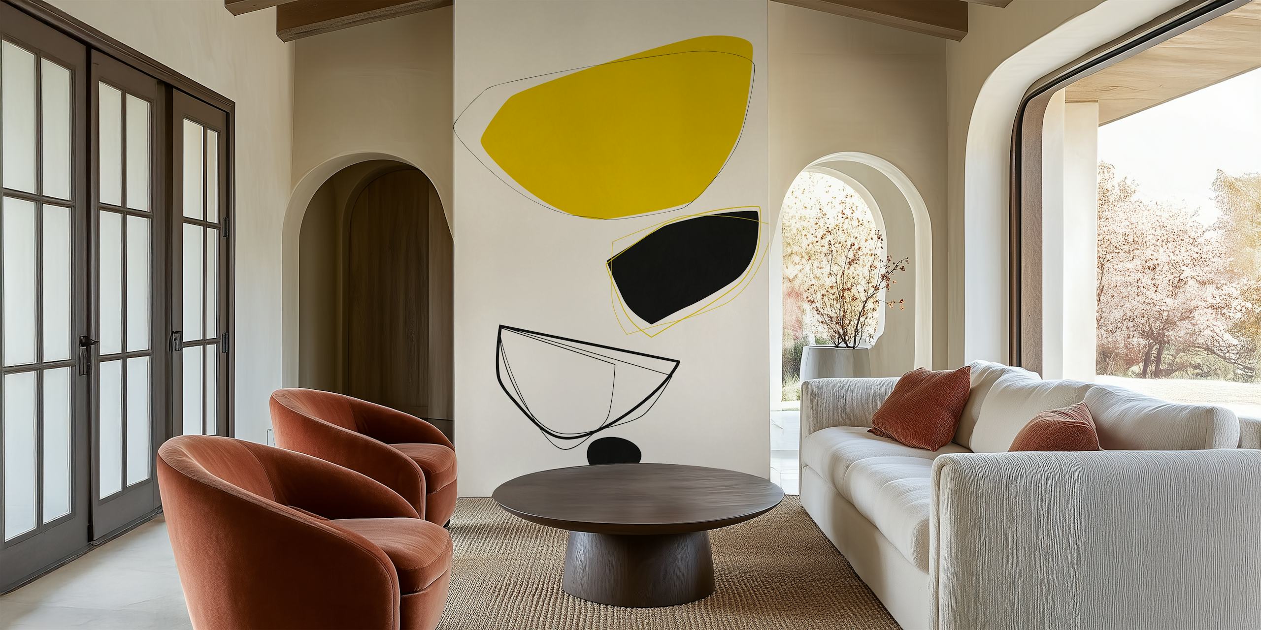 Minimal in Yellow and Black design del wallpaper